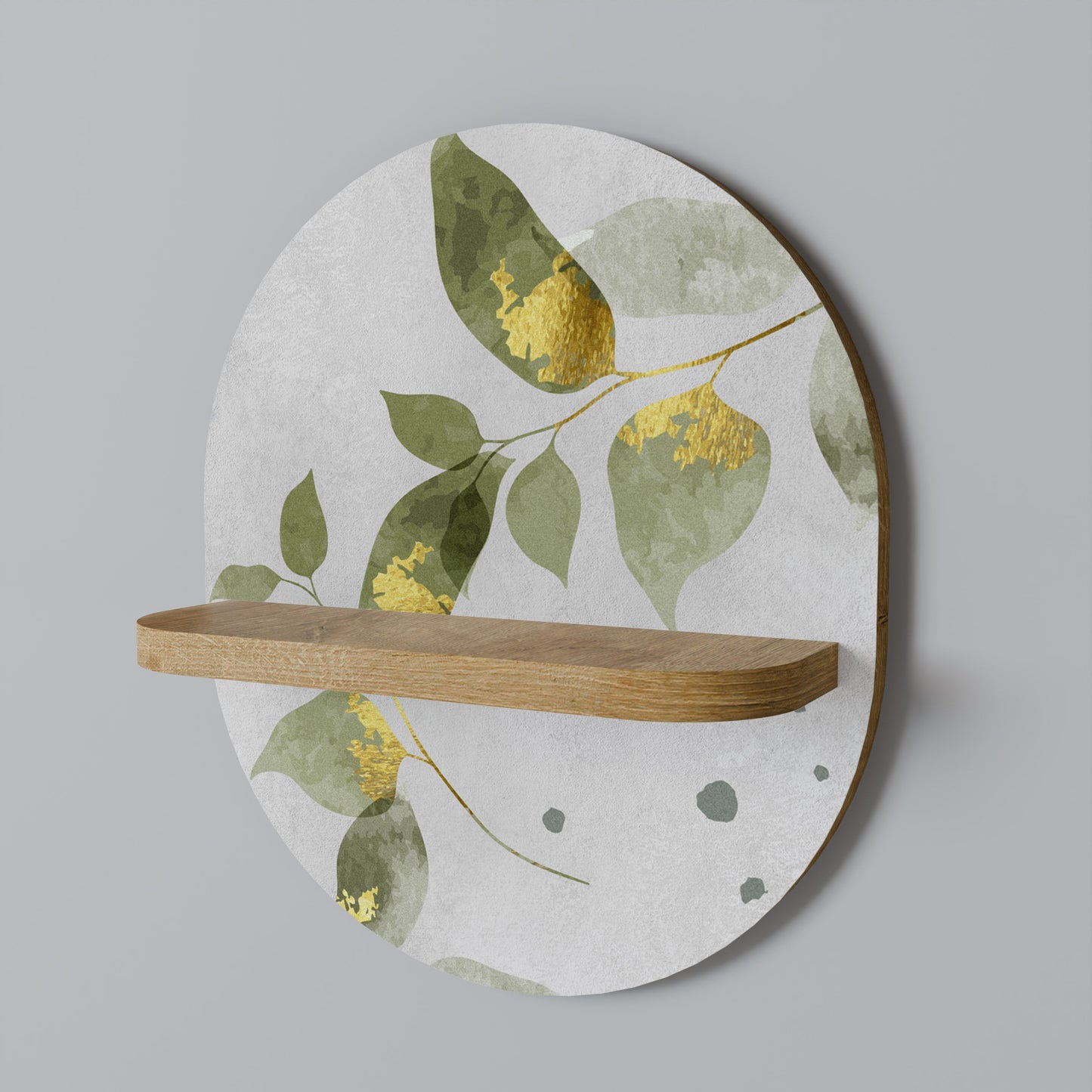 ELEGANT BOTANICS Mensola ovale in effetto rovere