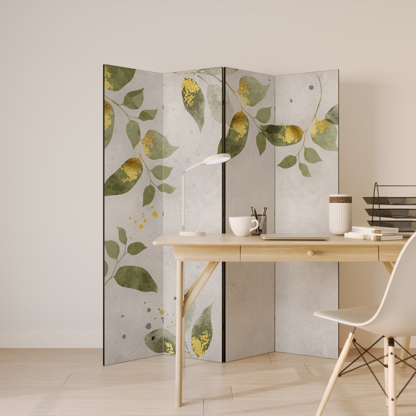 ELEGANT BOTANICS Divisorio decorativo per ambienti a 4 pannelli