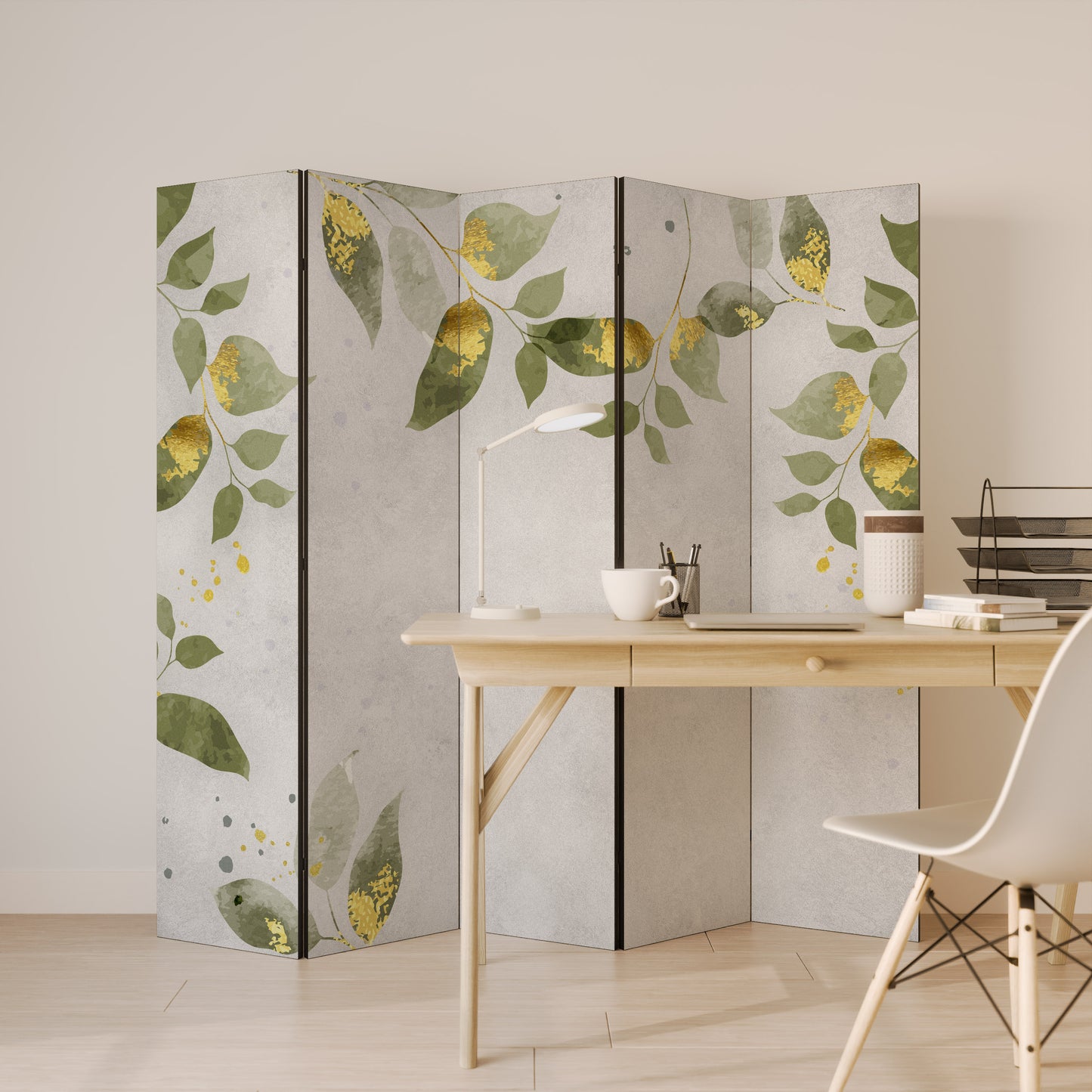 ELEGANT BOTANICS Divisorio decorativo per ambienti a 5 pannelli