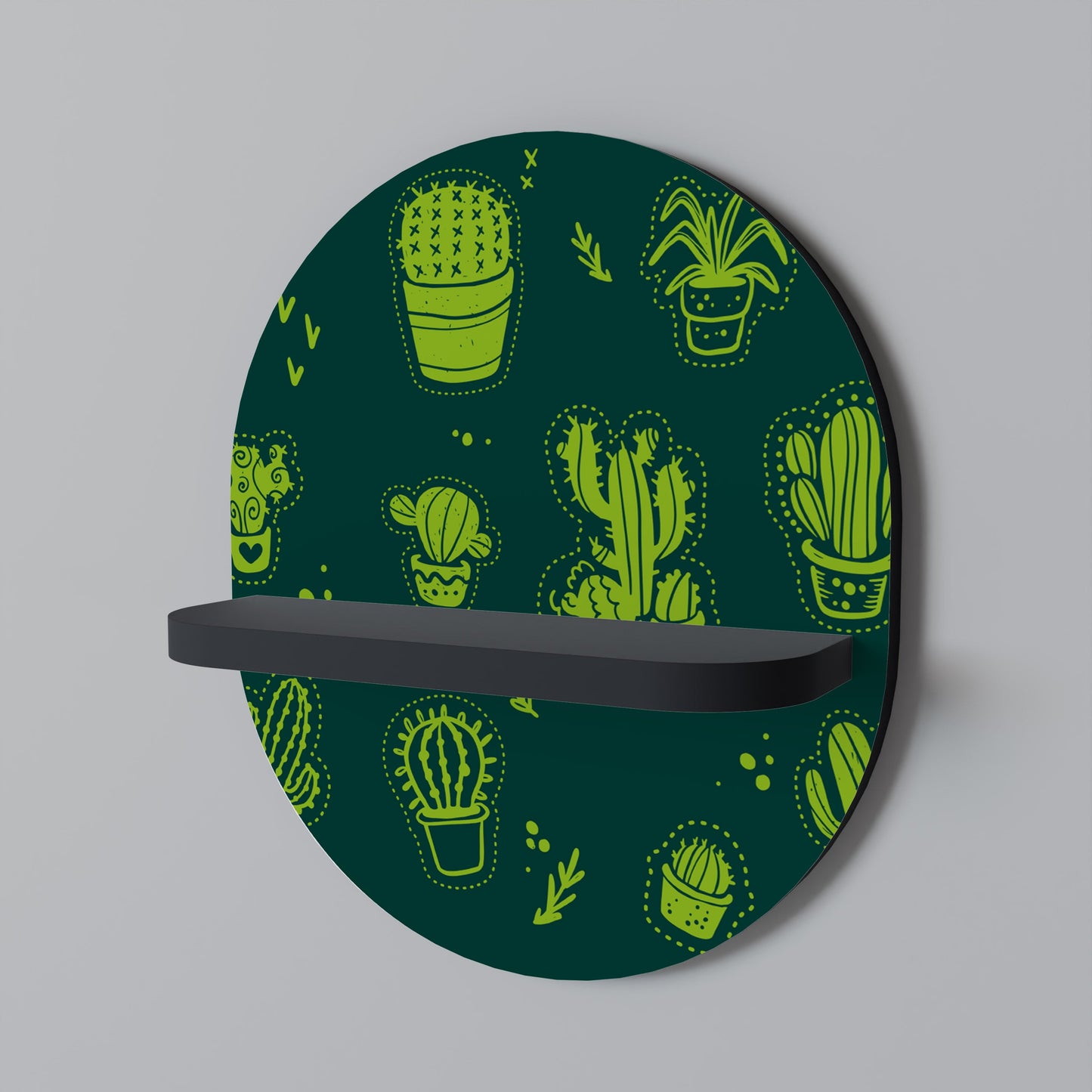 Mensola ovale DESERT GREEN in finitura nera