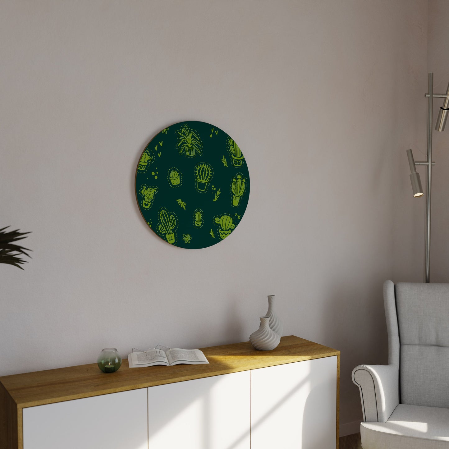 DESERT GREEN Round Wall Art