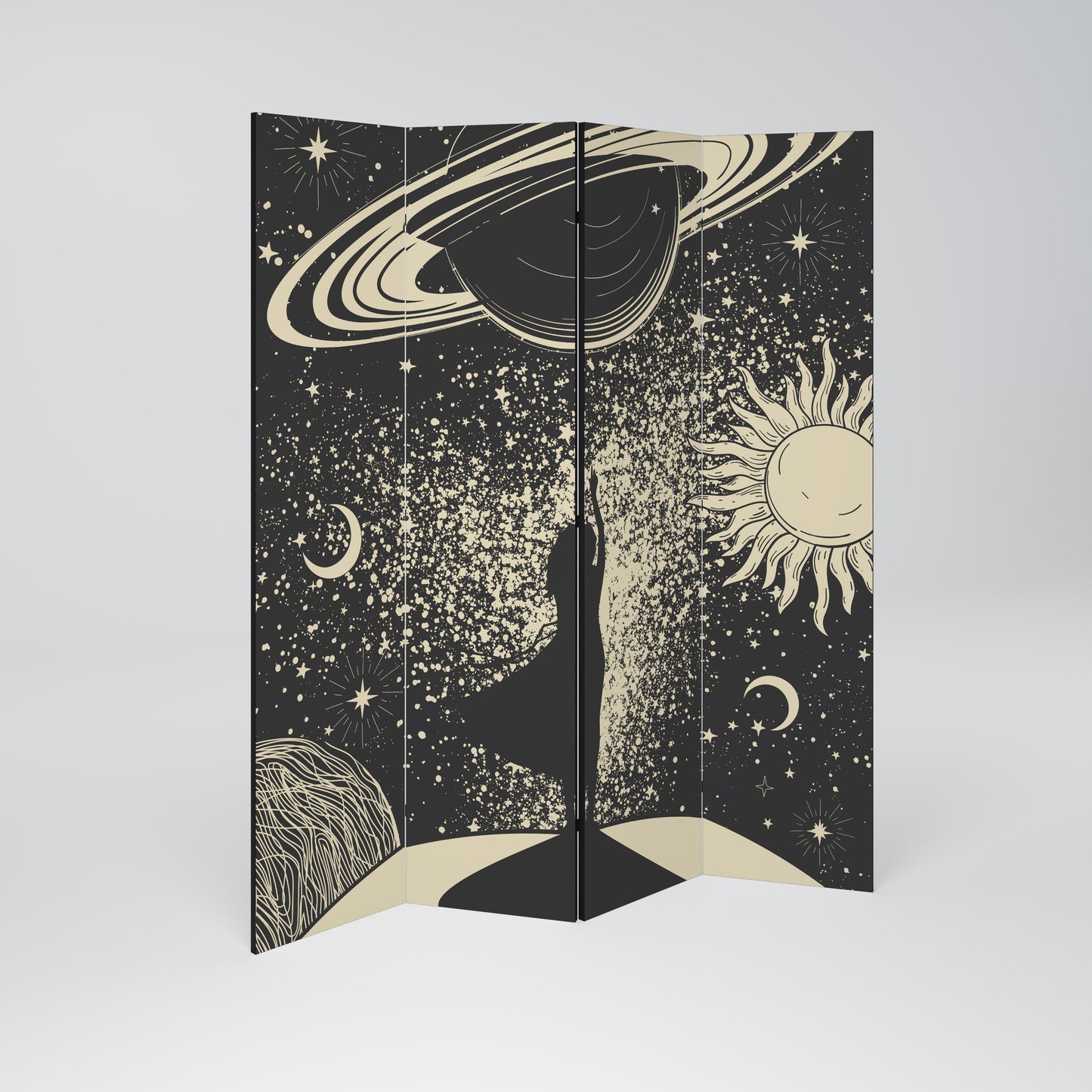 MYSTIC UNIVERSE Divisorio decorativo per ambienti a 4 pannelli