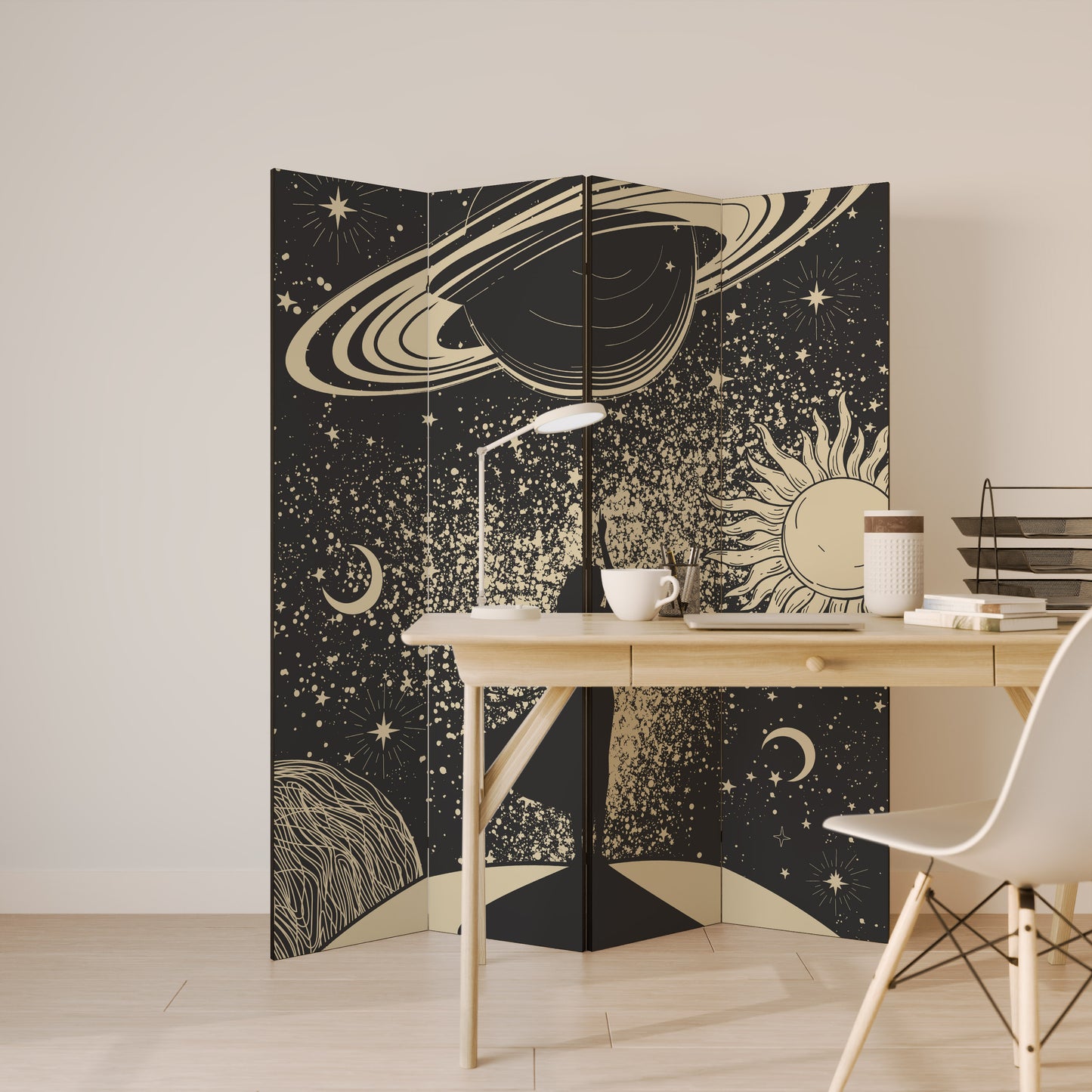 MYSTIC UNIVERSE Divisorio decorativo per ambienti a 4 pannelli