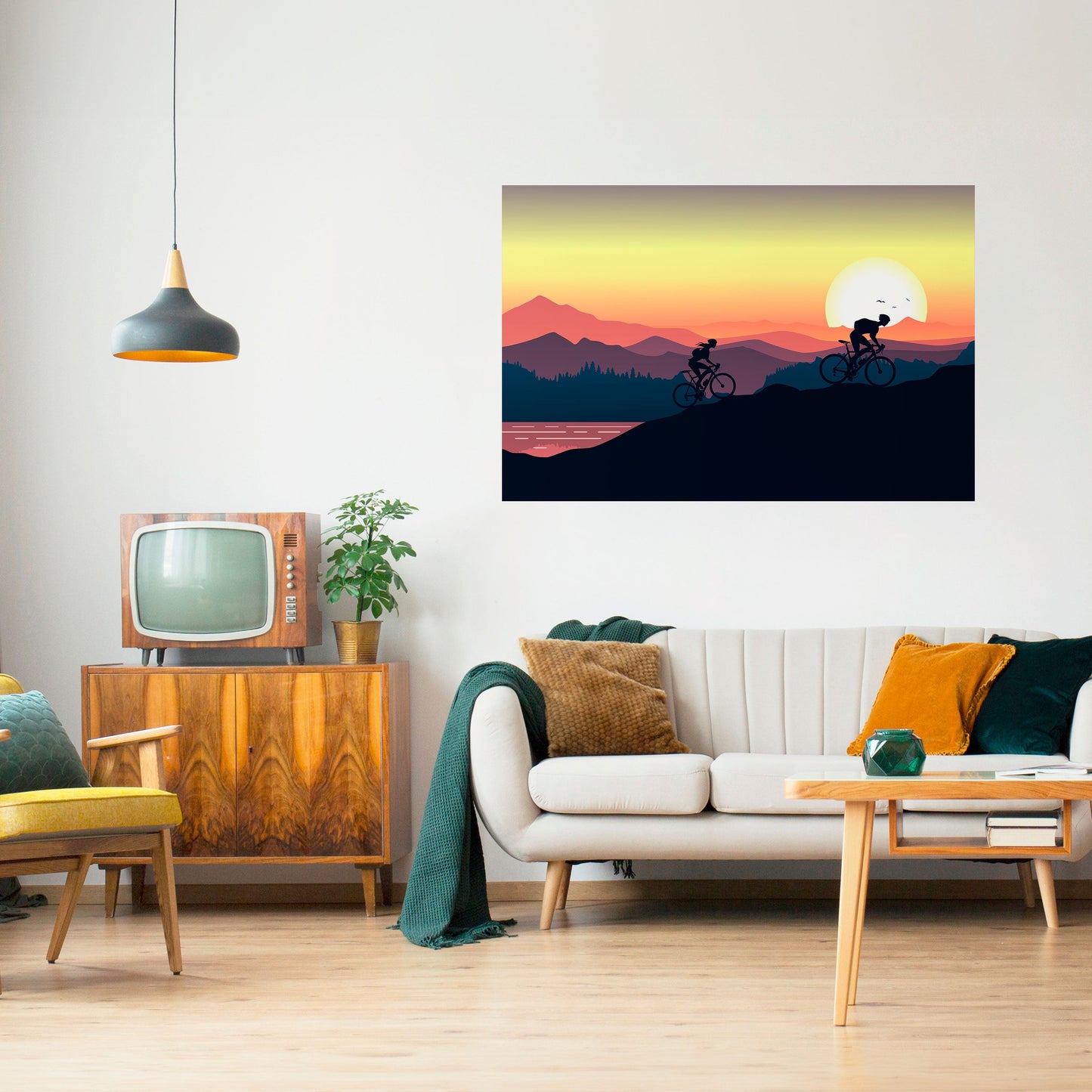 Poster orizzontale staccabile e attaccabile CYCLING HORIZON