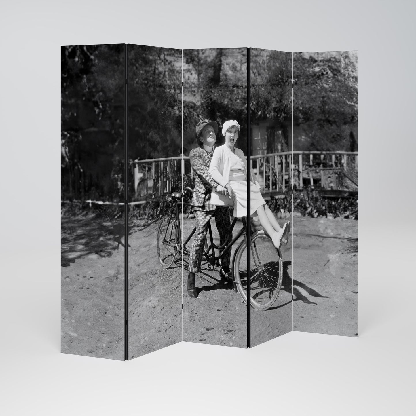 RIDING THROUGH TIME - Divisorio decorativo per ambienti a 5 pannelli