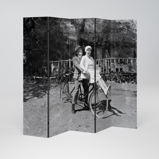 RIDING THROUGH TIME Decorative 5-Panel Room Divider