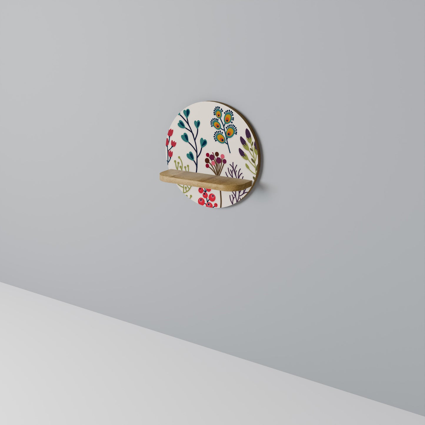 AUTUMN SUNDRIES Mensola rotonda per arte in effetto rovere