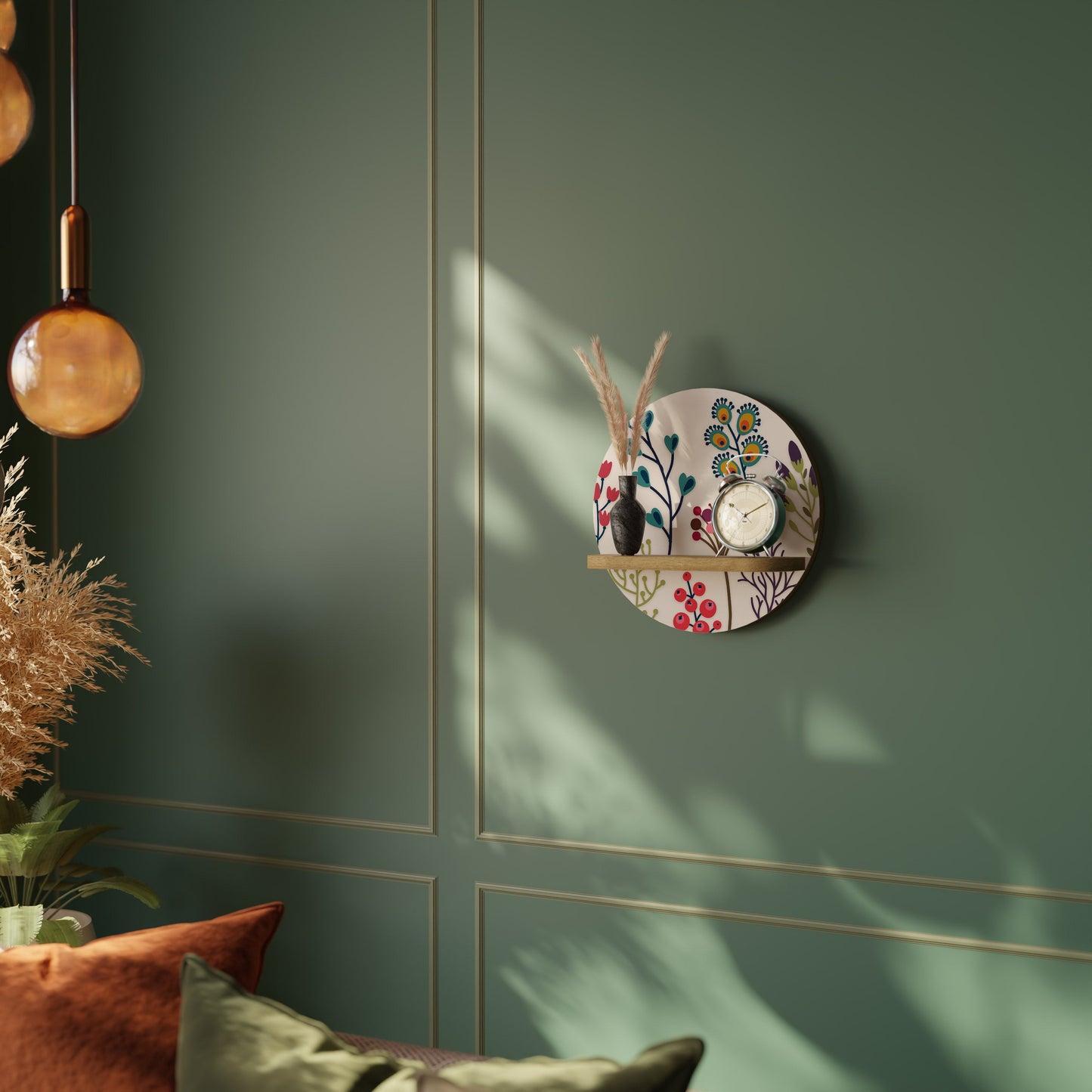 AUTUMN SUNDRIES Mensola rotonda per arte in effetto rovere