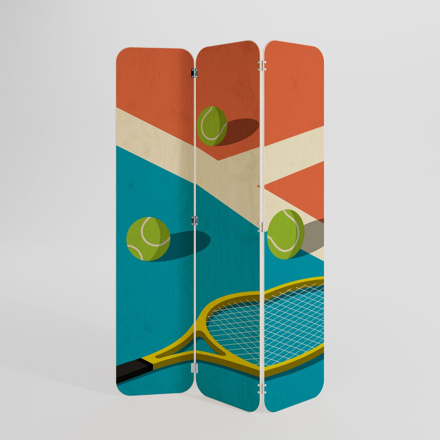 TENNIS ESSENTIALS Divisorio per ambienti in compensato a 3 pannelli