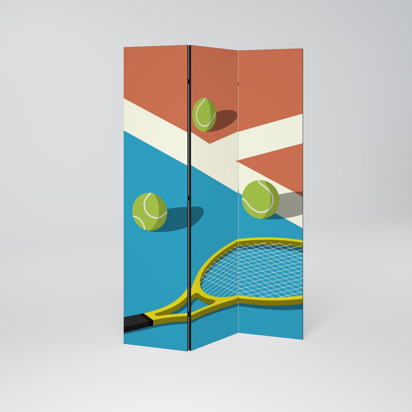 TENNIS ESSENTIALS Divisorio decorativo per ambienti a 3 pannelli