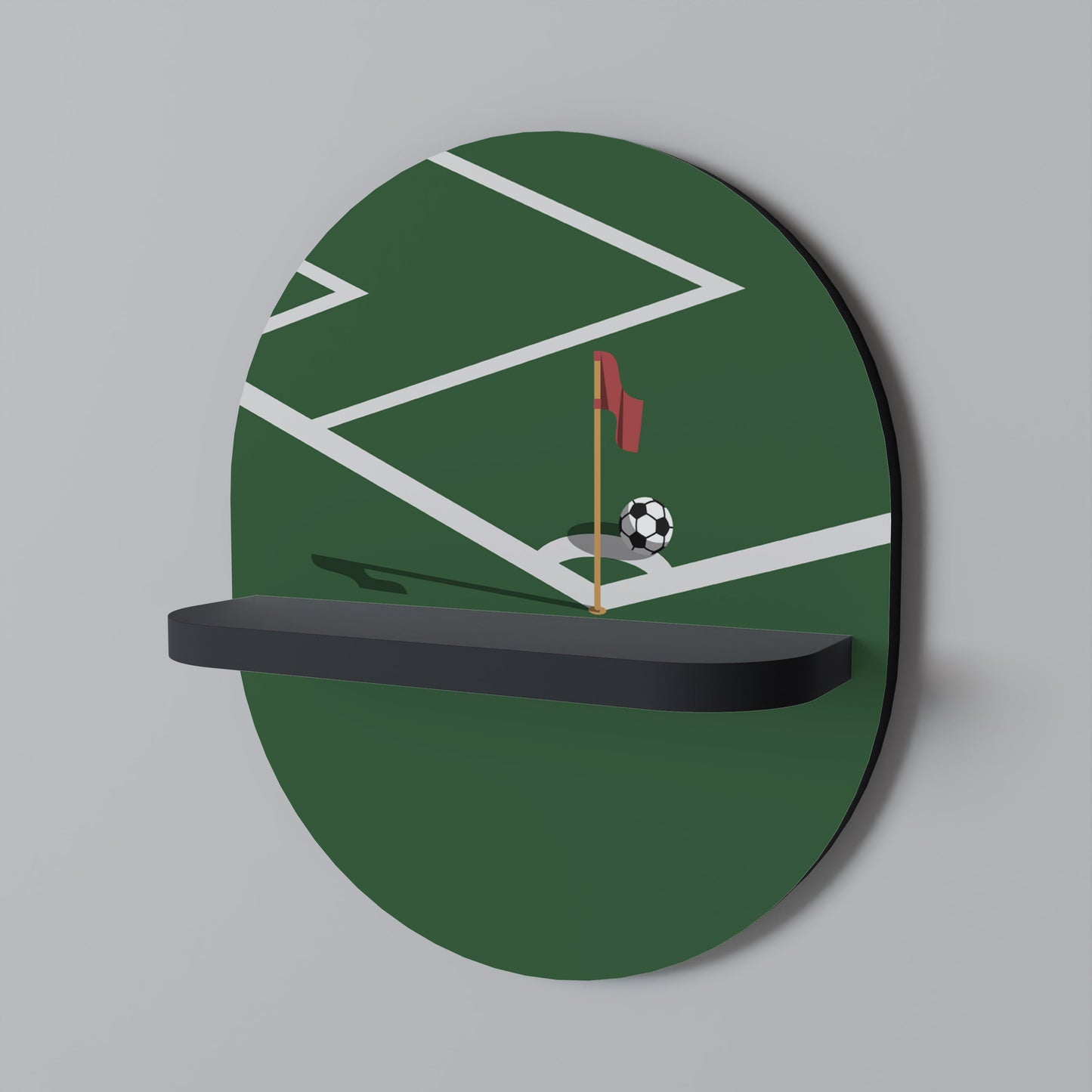 FOOTBALL ACTION Mensola ovale per opere d'arte in finitura nera