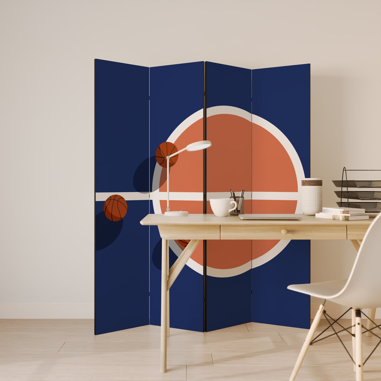 PARAVENTO DECORATIVO A 4 PANNELLI BASKETBALL CHALLENGE