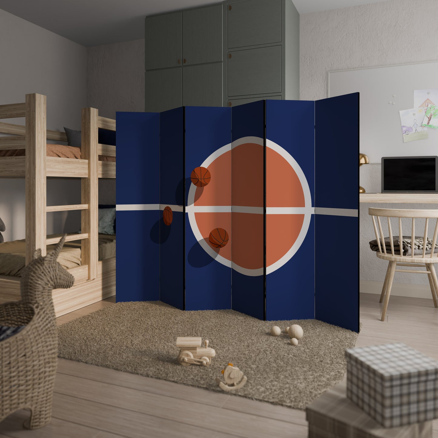 PARAVENTO DECORATIVO A 6 PANNELLI BASKETBALL CHALLENGE