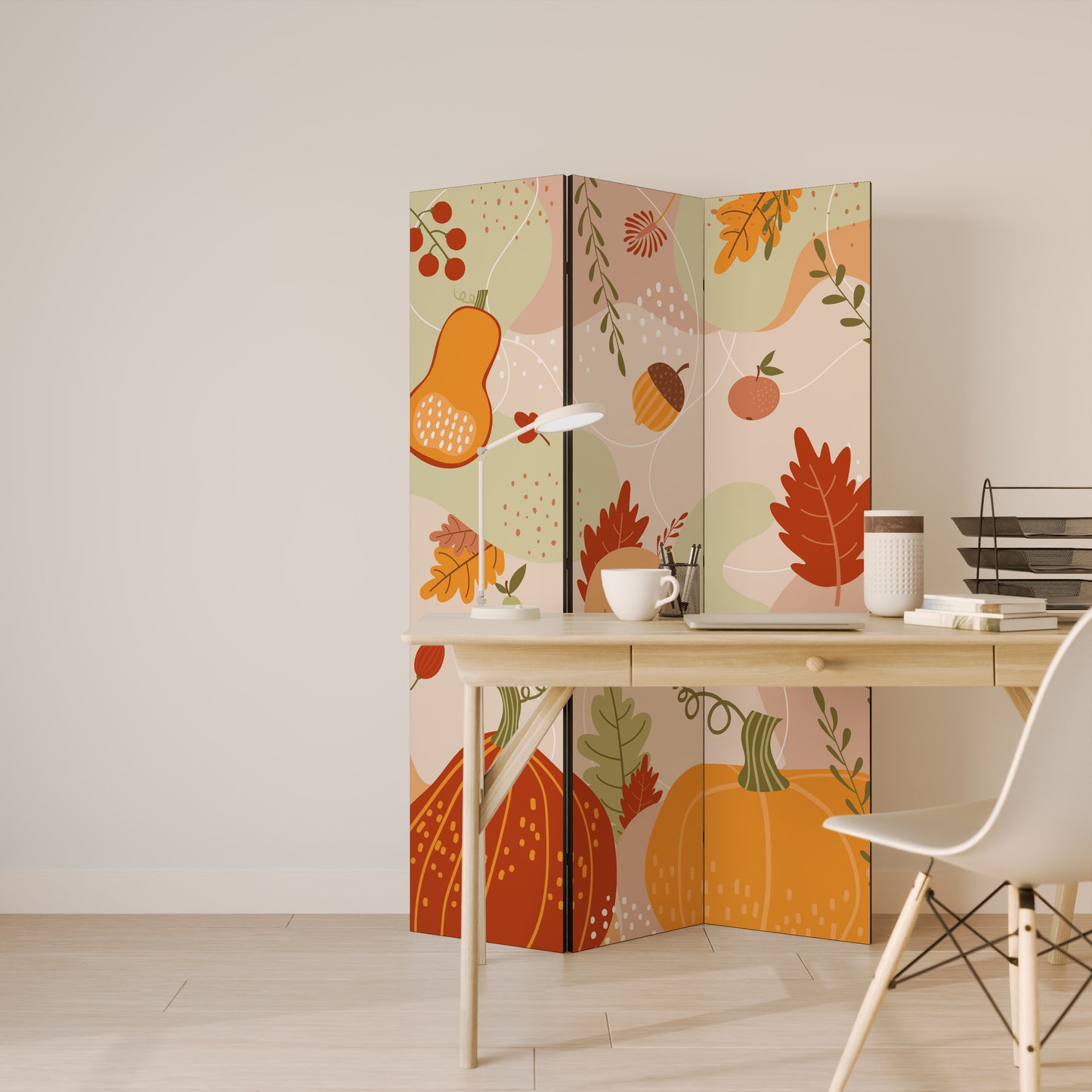HELLO AUTUMN Divisorio decorativo per ambienti a 3 pannelli