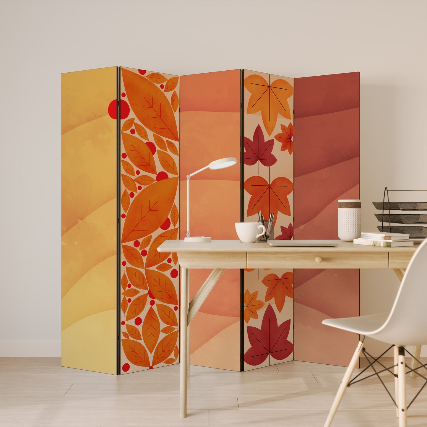 VIBRANTE FALL FOLIAGE - Divisorio decorativo per ambienti a 5 pannelli