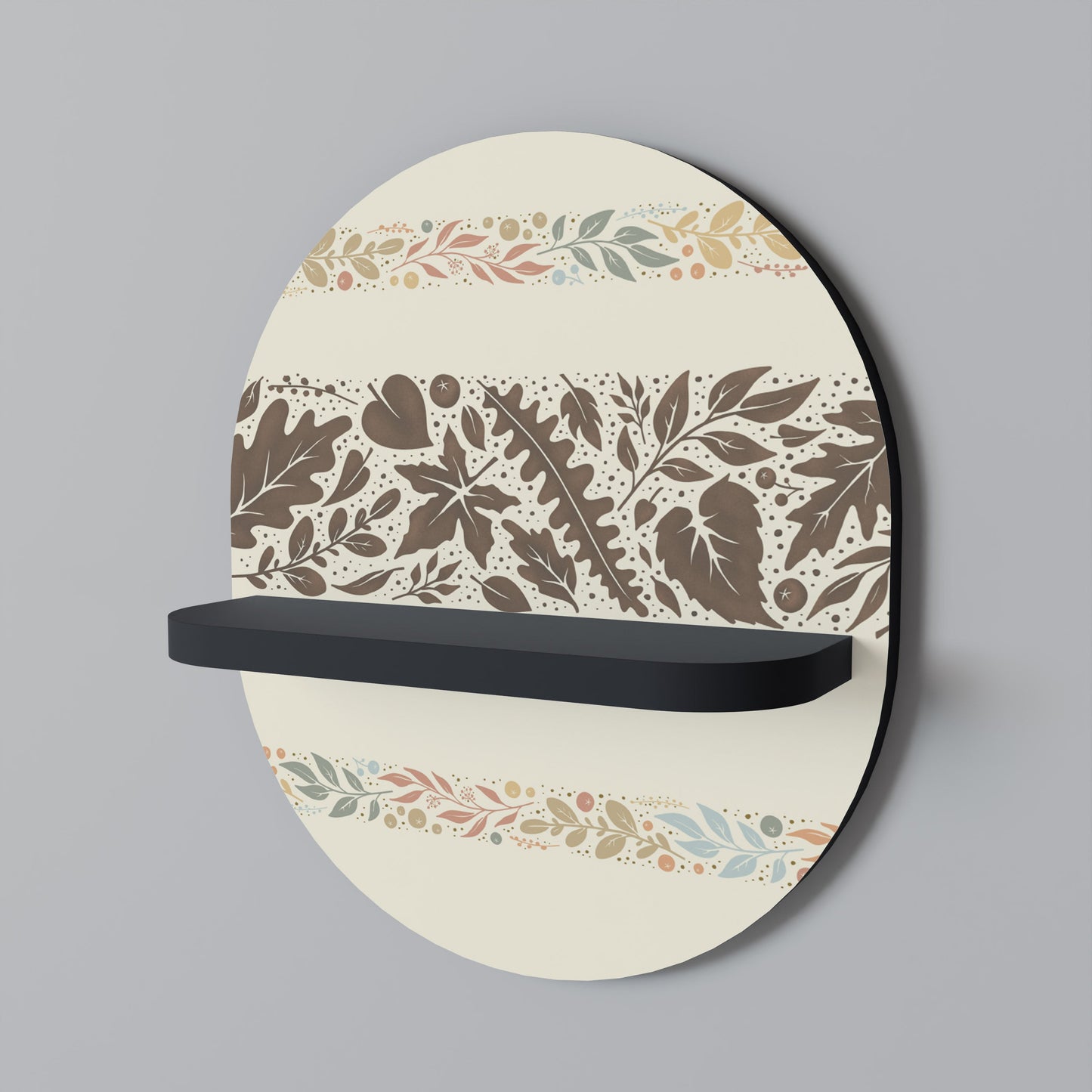 FOLIAGE ROWS Mensola ovale per opere d'arte in finitura nera