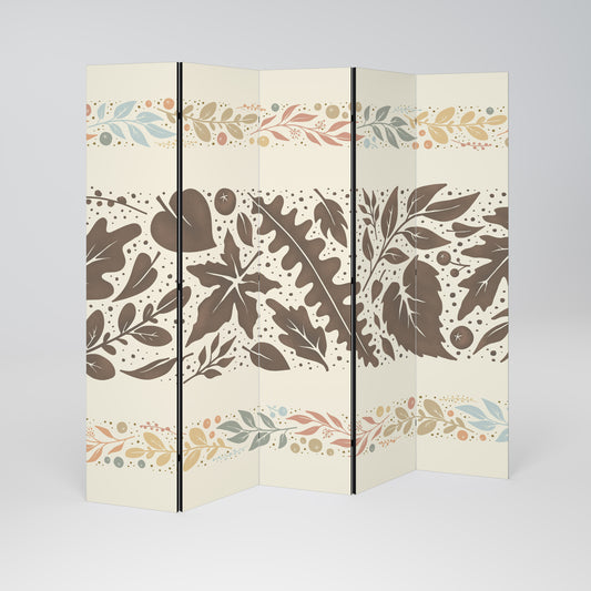 FOLIAGE ROWS Decorative 5-Panel Room Divider