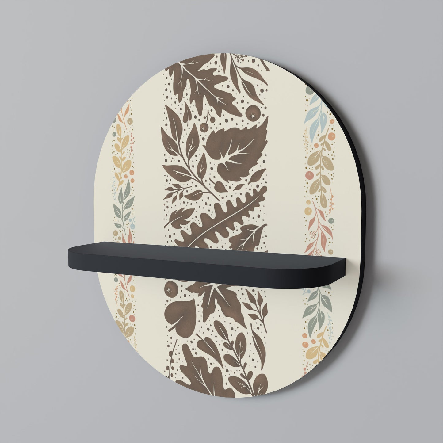 FOLIAGE TALES Mensola ovale per opere d'arte in finitura nera