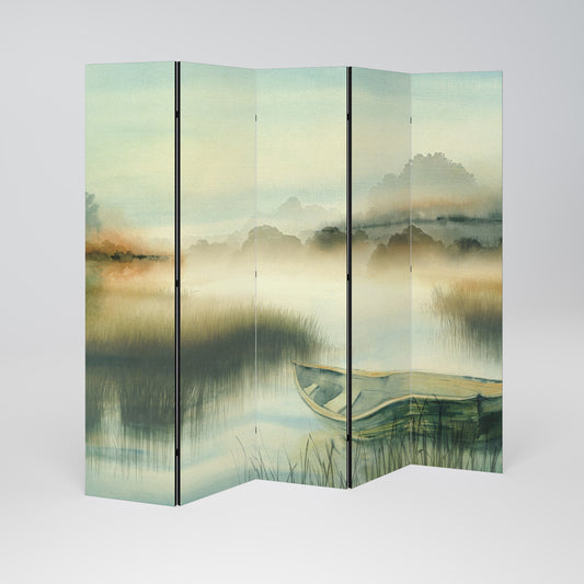 MORNING BY THE LAKE Decorative 5-Panel Room Divider