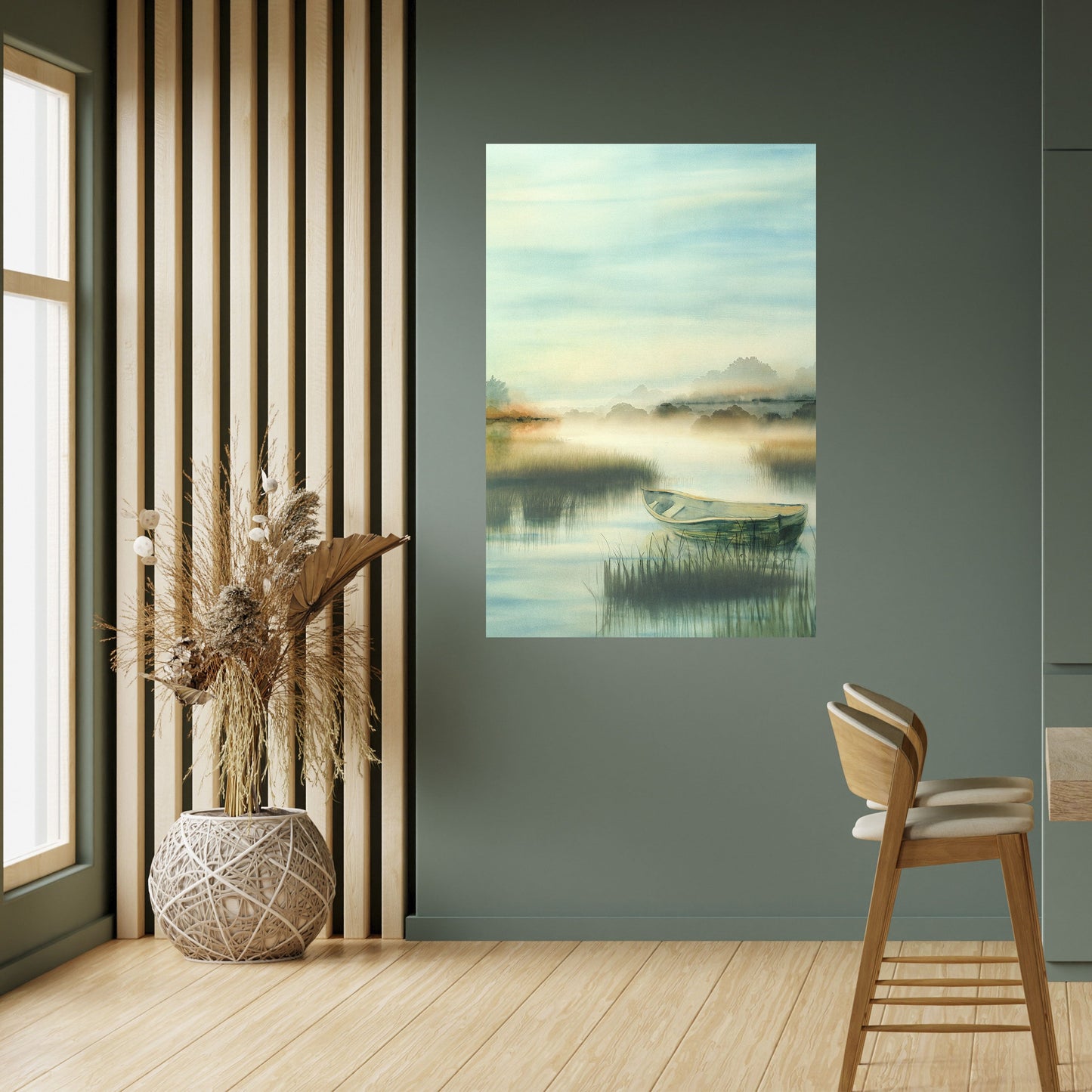 MATTINA SUL LAGO Poster verticale staccabile e attaccabile