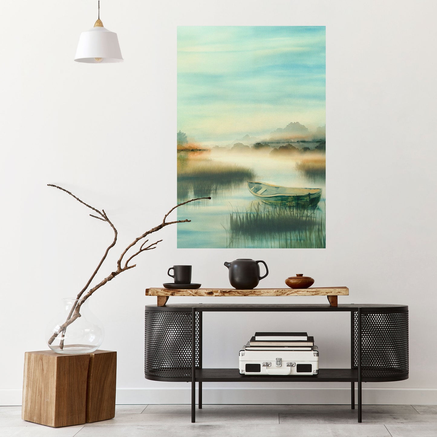 MATTINA SUL LAGO Poster verticale staccabile e attaccabile