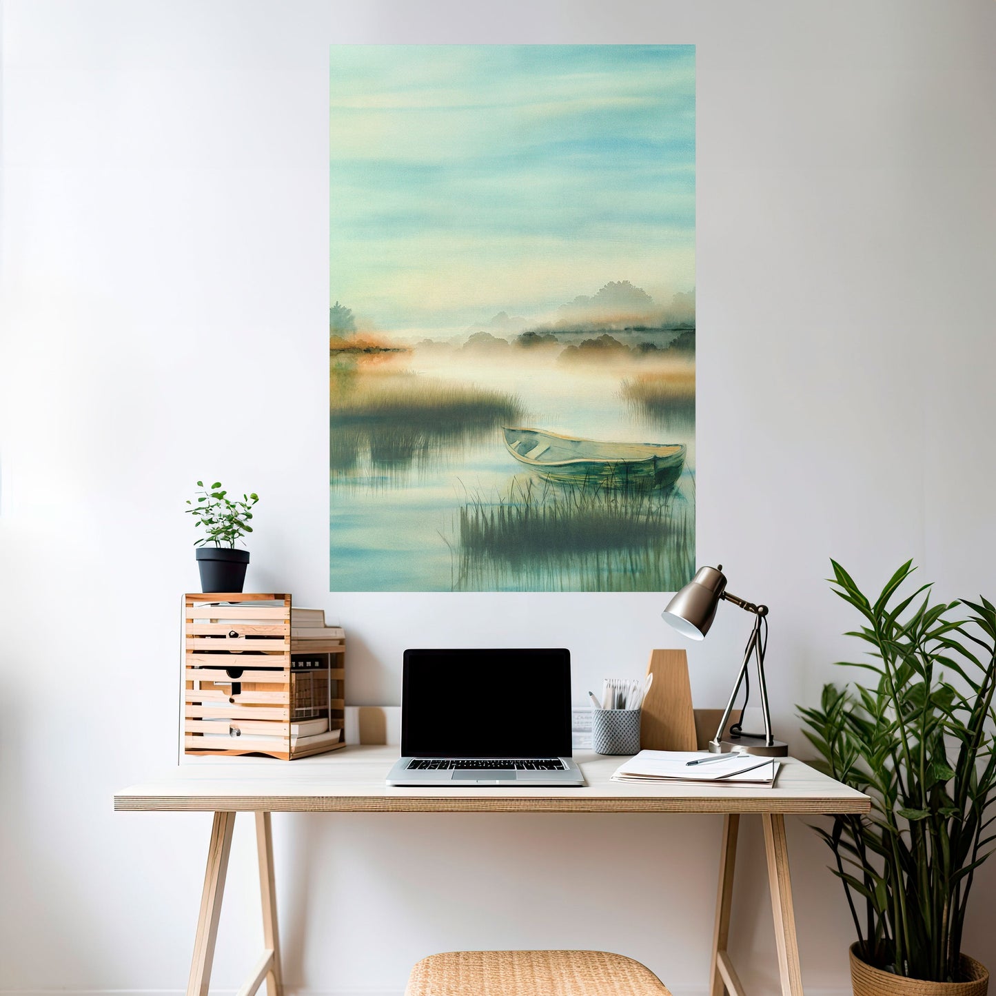 MATTINA SUL LAGO Poster verticale staccabile e attaccabile