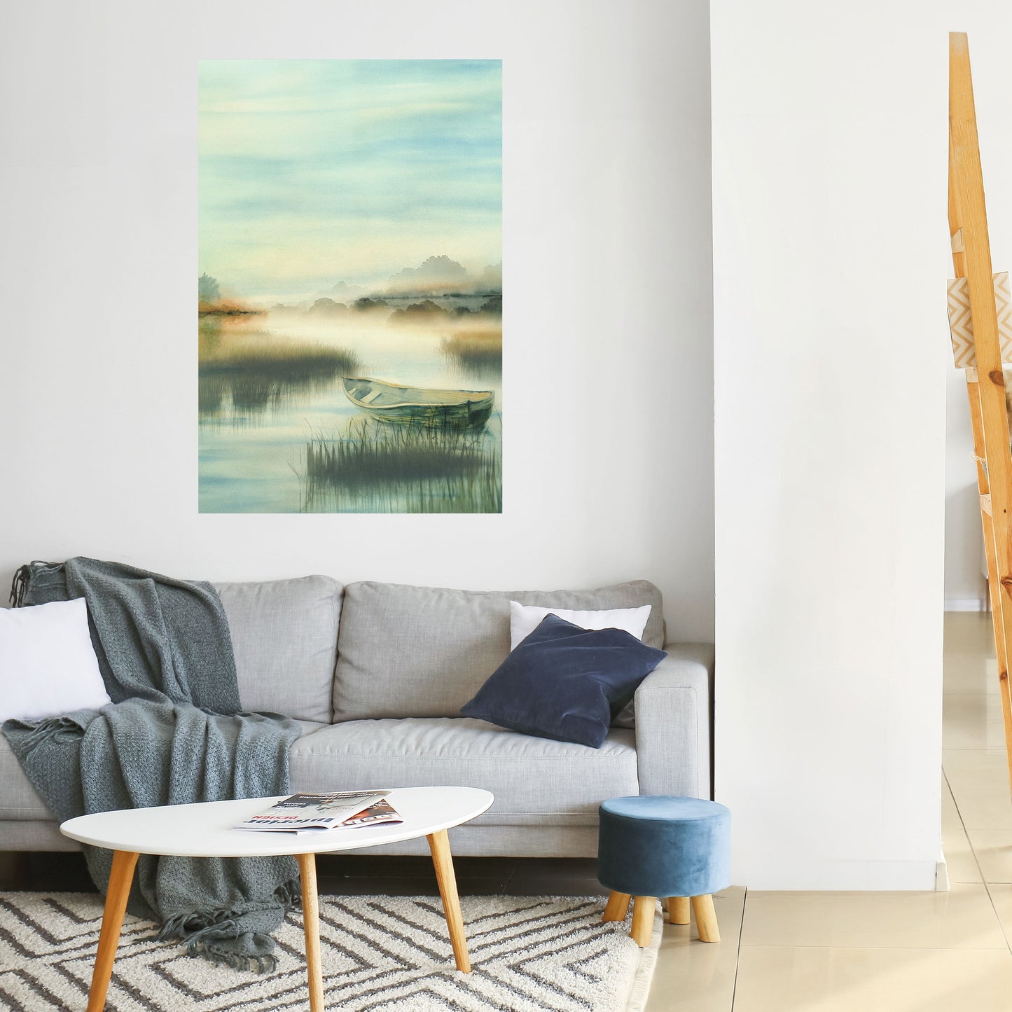 MATTINA SUL LAGO Poster verticale staccabile e attaccabile