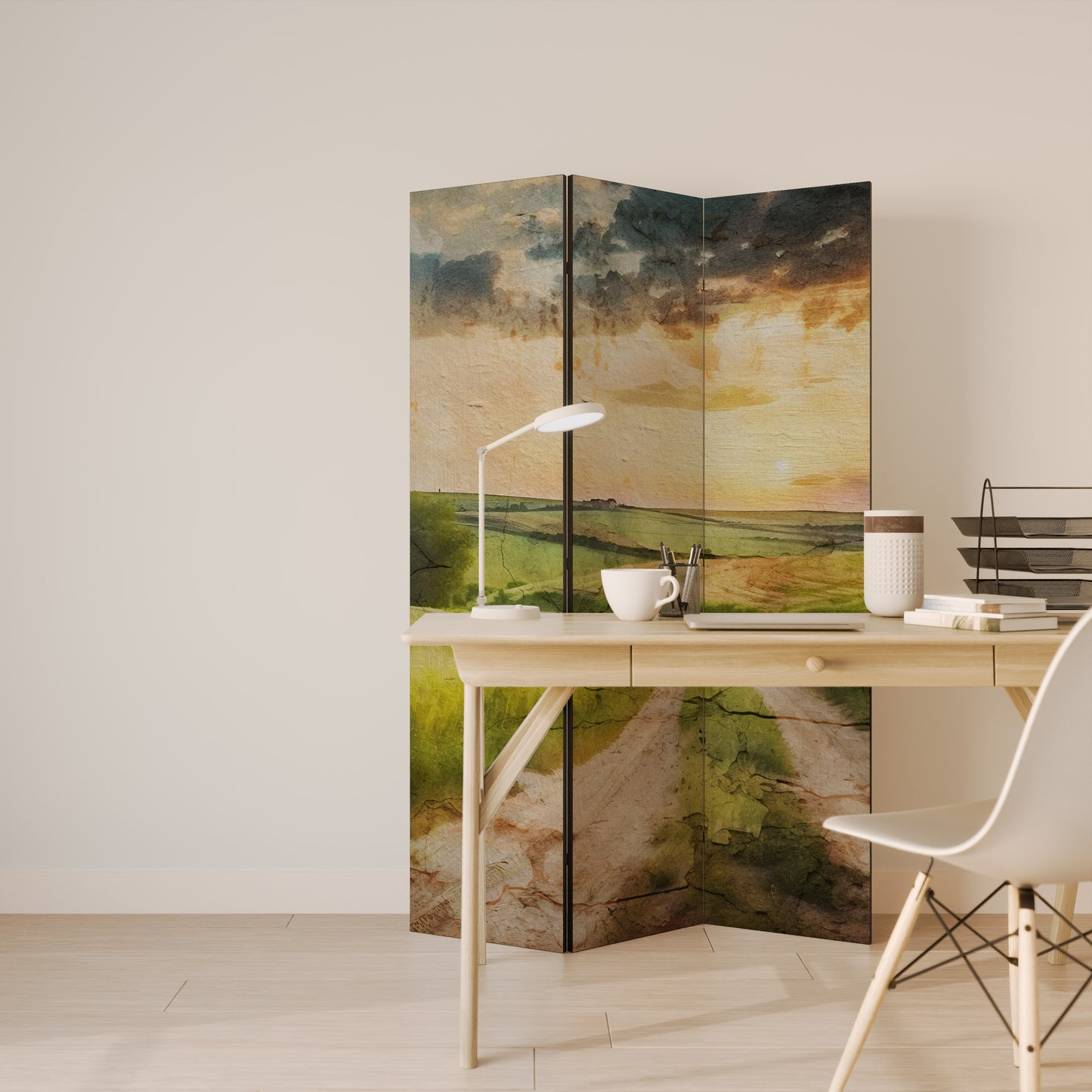 SUNSET PATH - Divisorio decorativo per ambienti a 3 pannelli