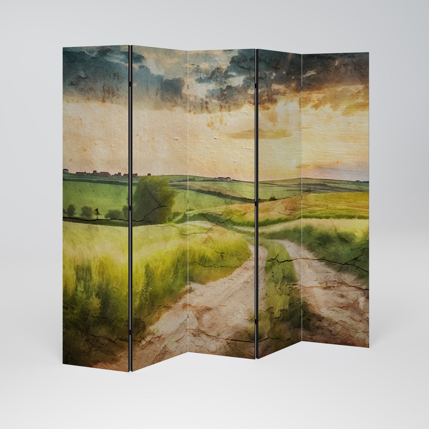 SUNSET PATH - Divisorio decorativo per ambienti a 5 pannelli