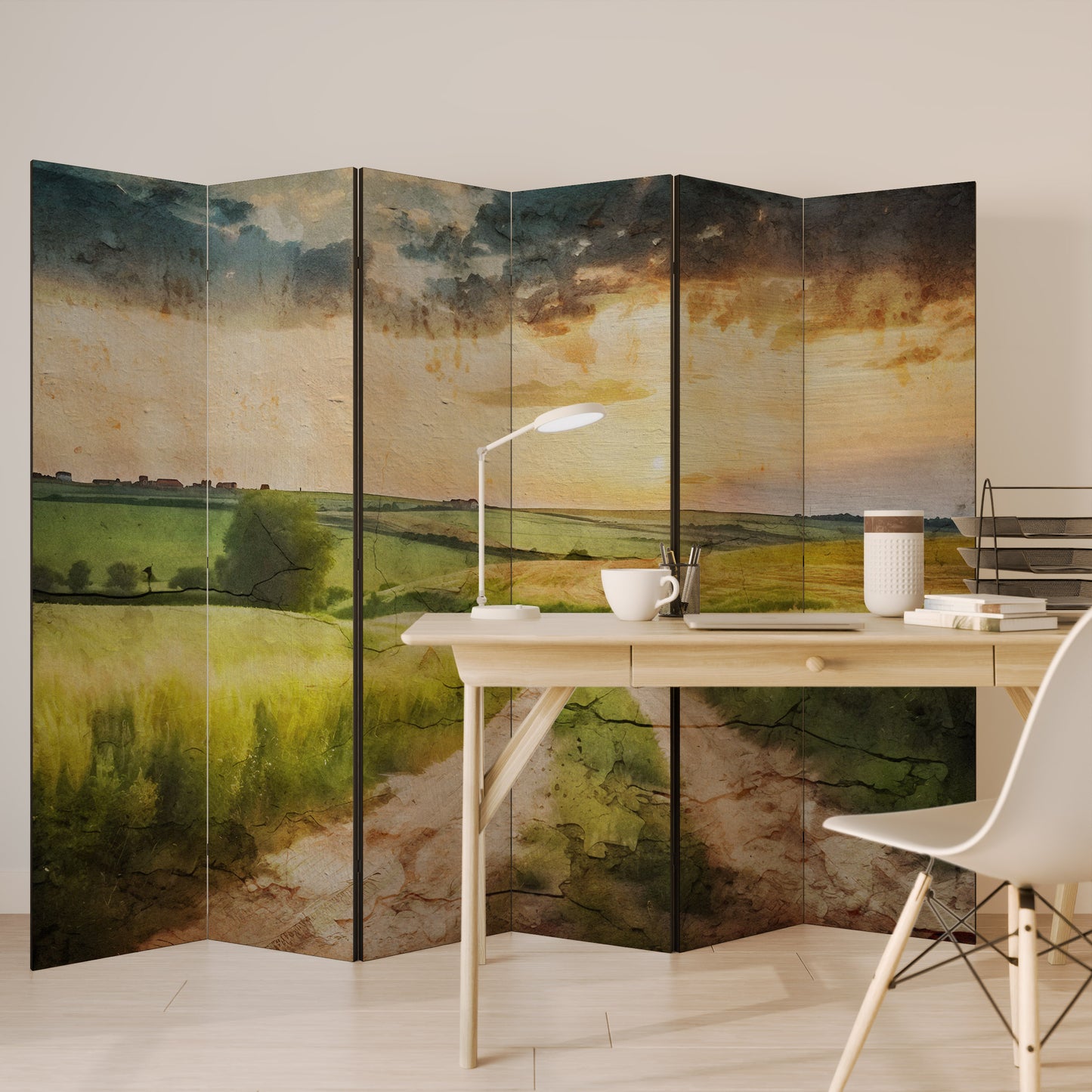 SUNSET PATH - Divisorio decorativo per ambienti a 6 pannelli