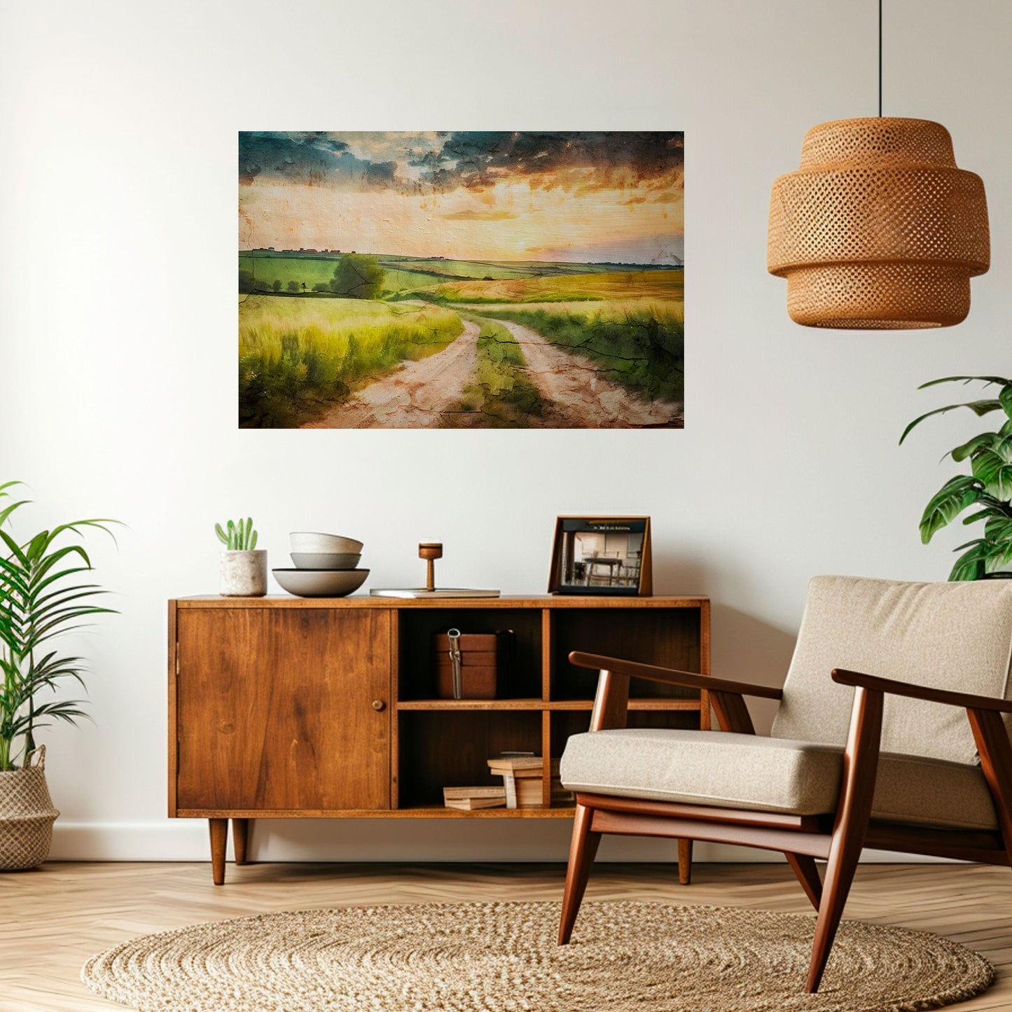 Poster orizzontale staccabile e attaccabile "SENTIERO DEL TRAMONTO"