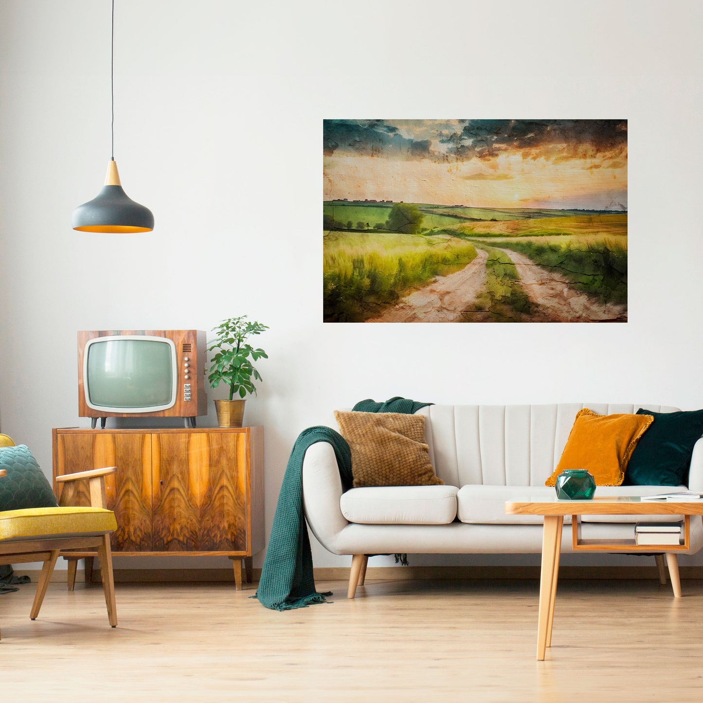Poster orizzontale staccabile e attaccabile "SENTIERO DEL TRAMONTO"
