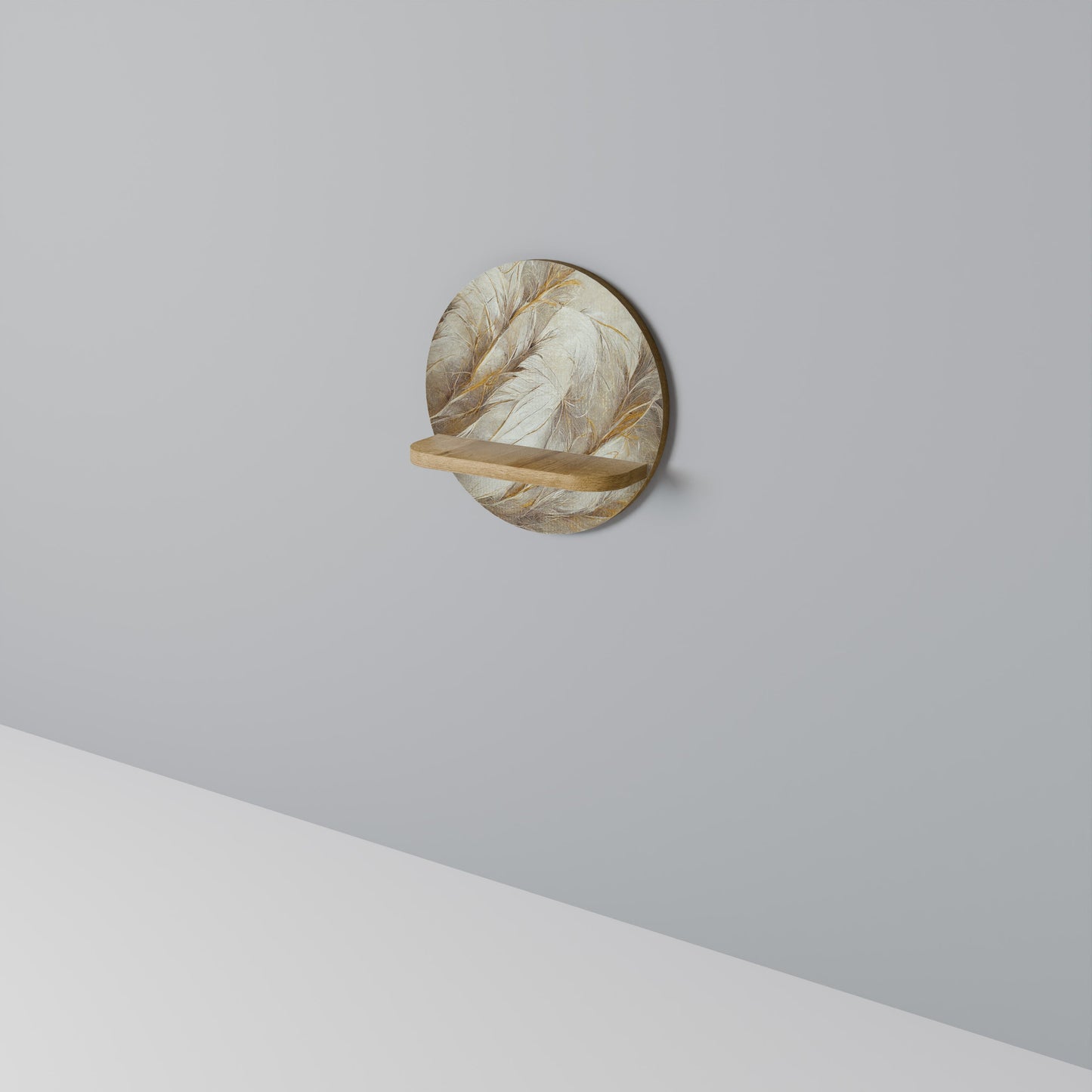 Mensola rotonda SOFT PLUMAGE in effetto rovere
