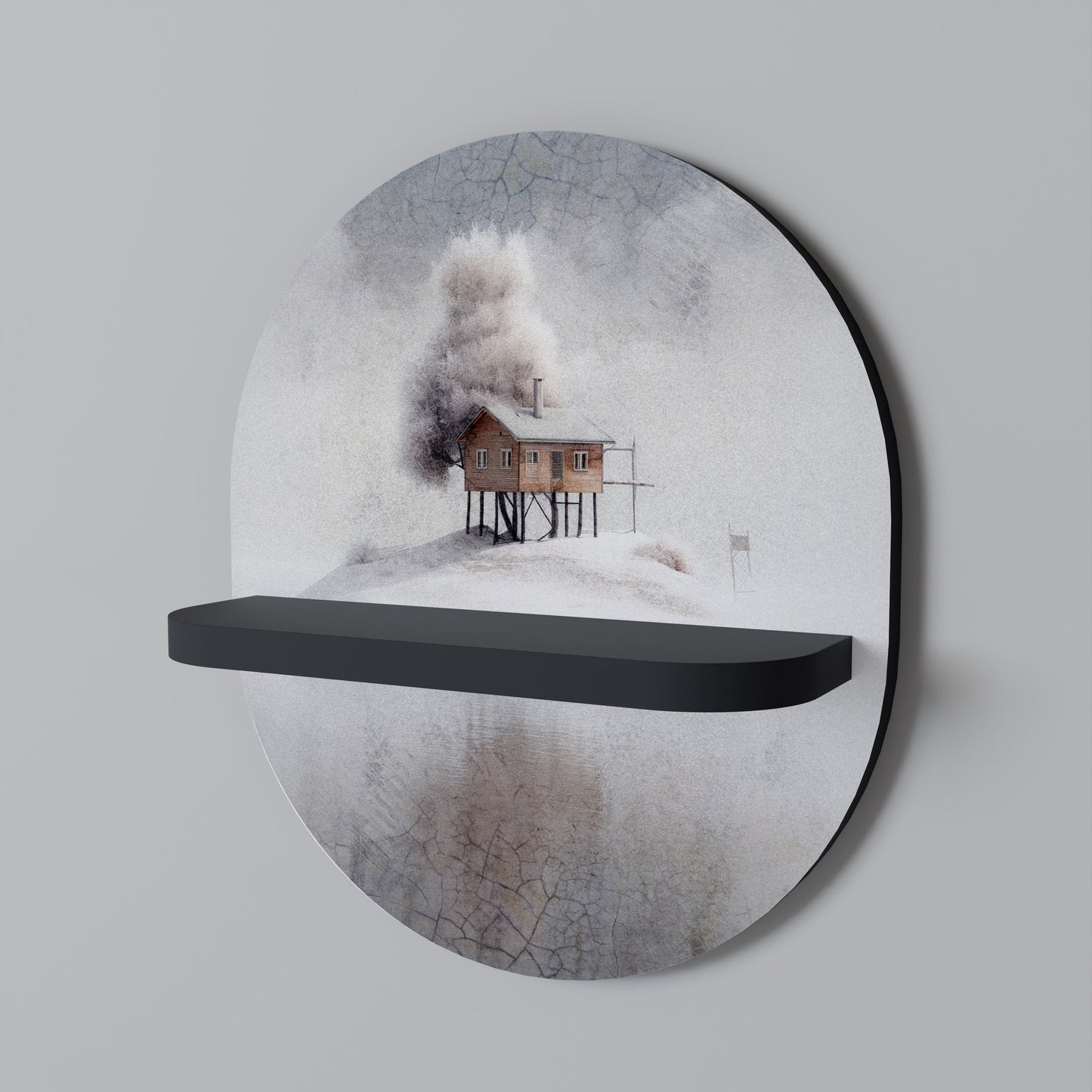 Mensola ovale SILENT CABIN in finitura nera