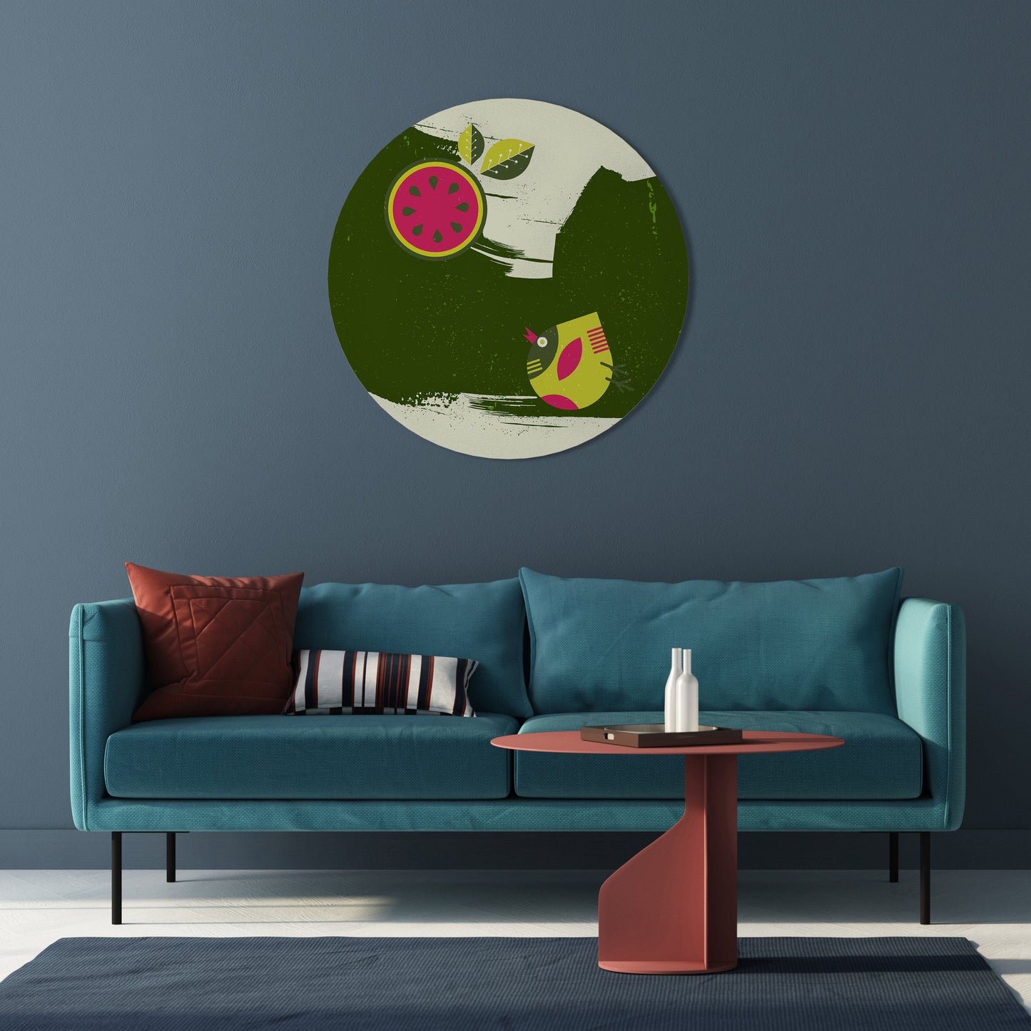 FRUITFUL SWIRLS Round Wall Art
