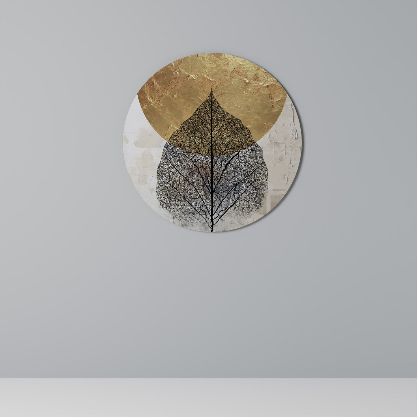 GOLD NERVATIO Round Wall Art