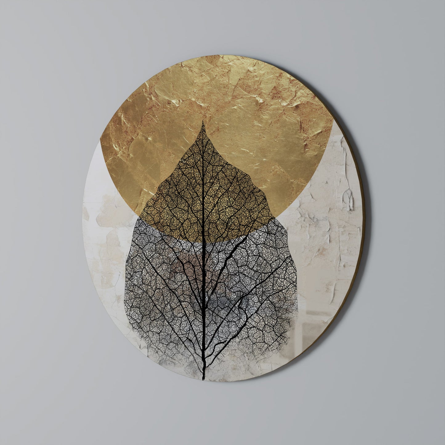GOLD NERVATIO Round Wall Art