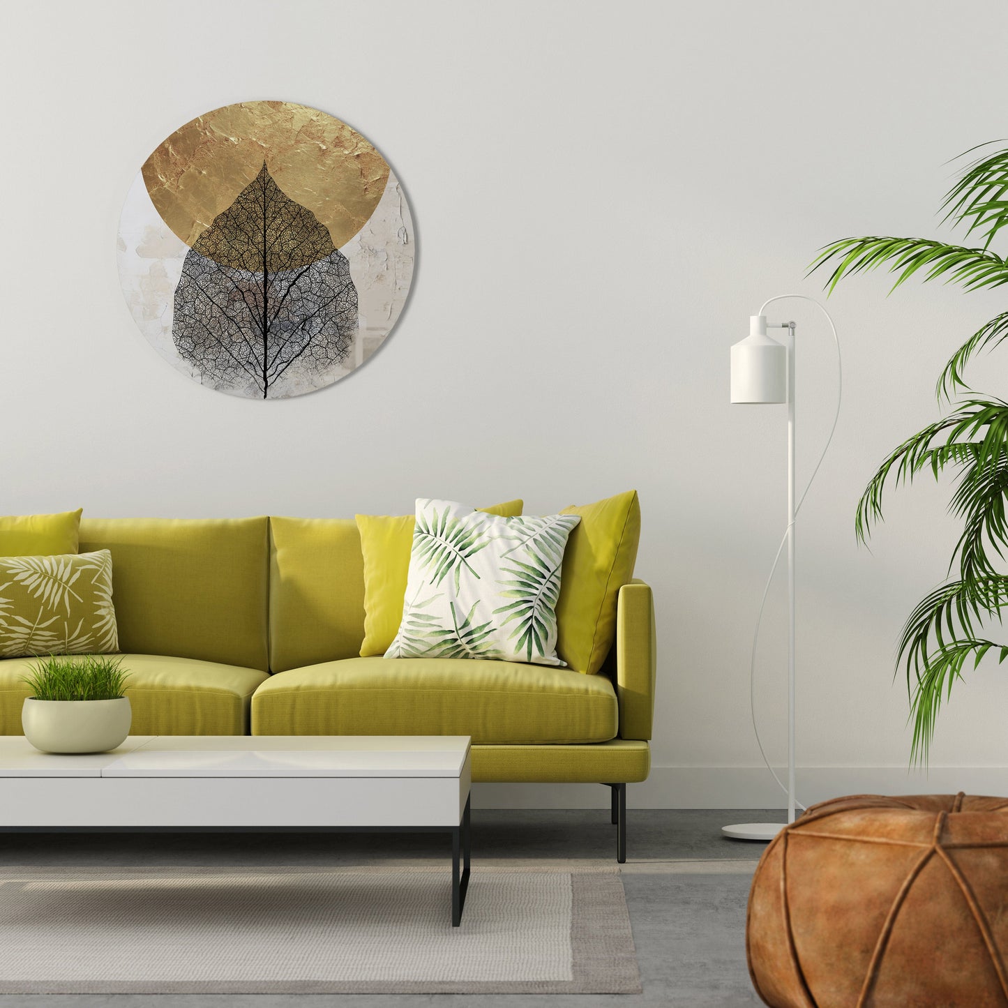 GOLD NERVATIO Round Wall Art