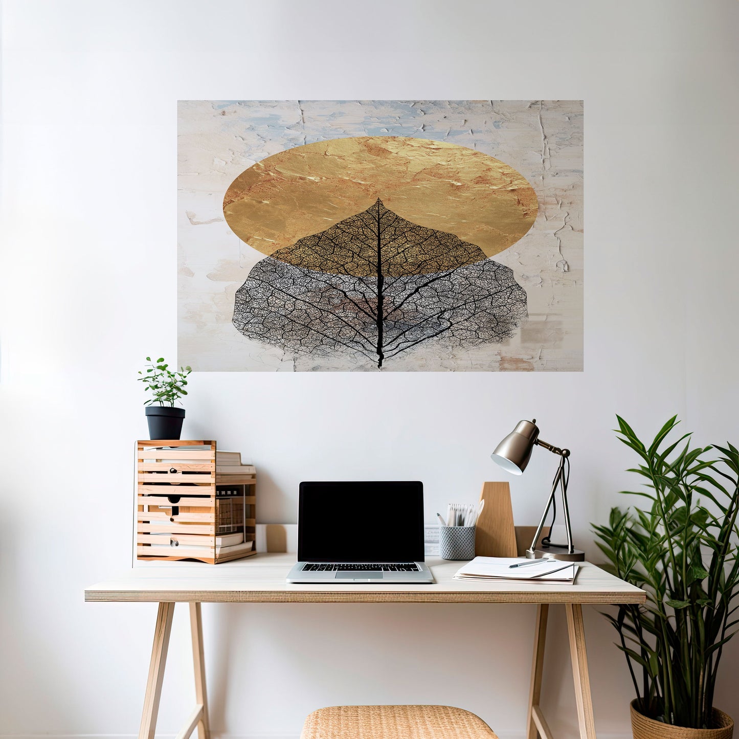 GOLD NERVATIO Poster orizzontale staccabile e attaccabile