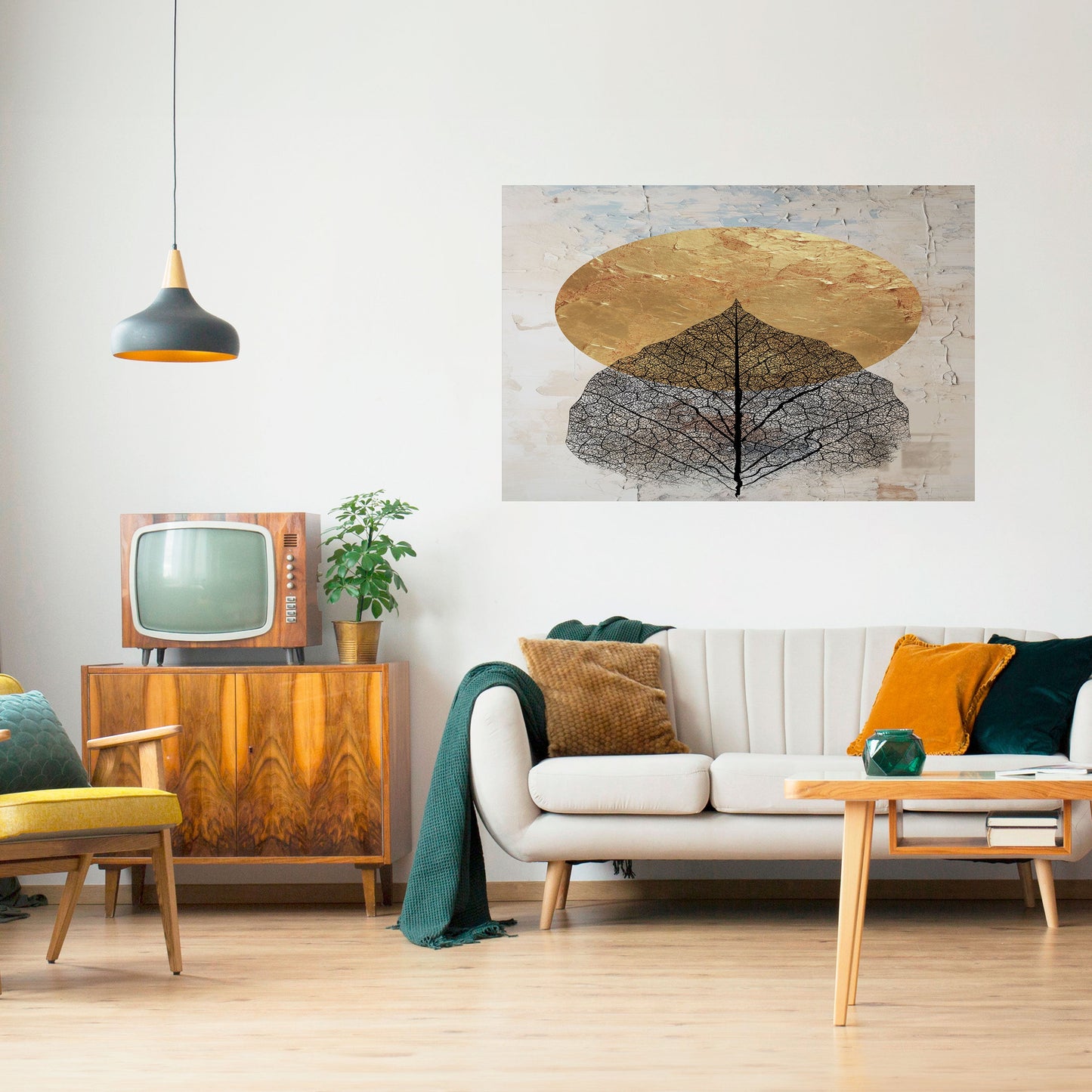 GOLD NERVATIO Poster orizzontale staccabile e attaccabile