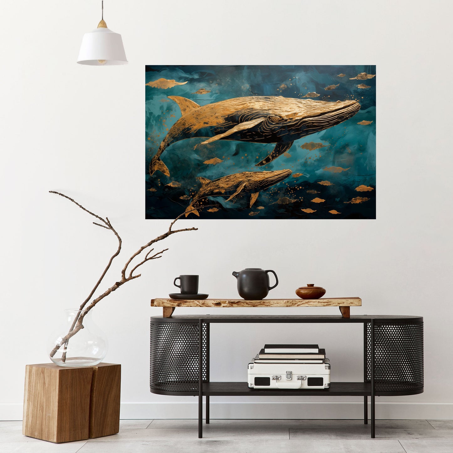 Poster orizzontale staccabile e attaccabile WHALE SONG SYMPHONY