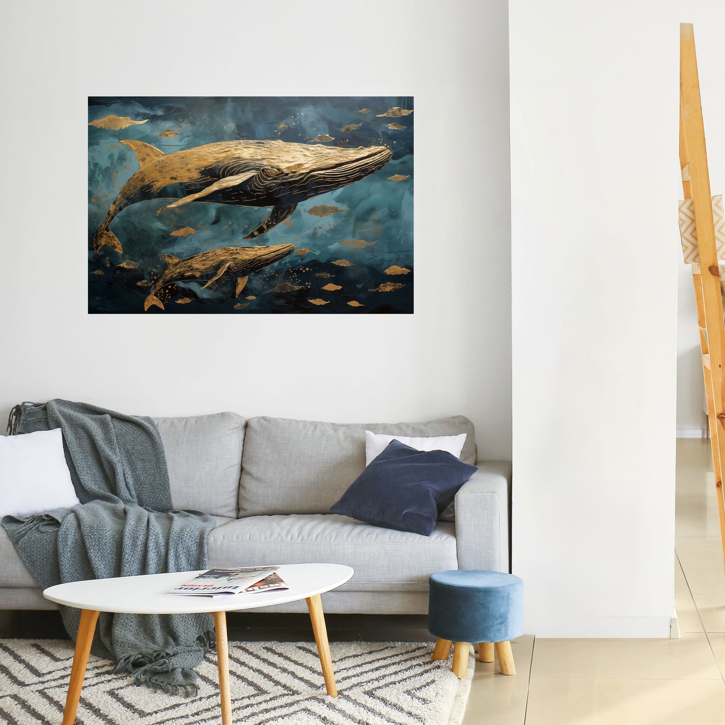 Poster orizzontale staccabile e attaccabile WHALE SONG SYMPHONY