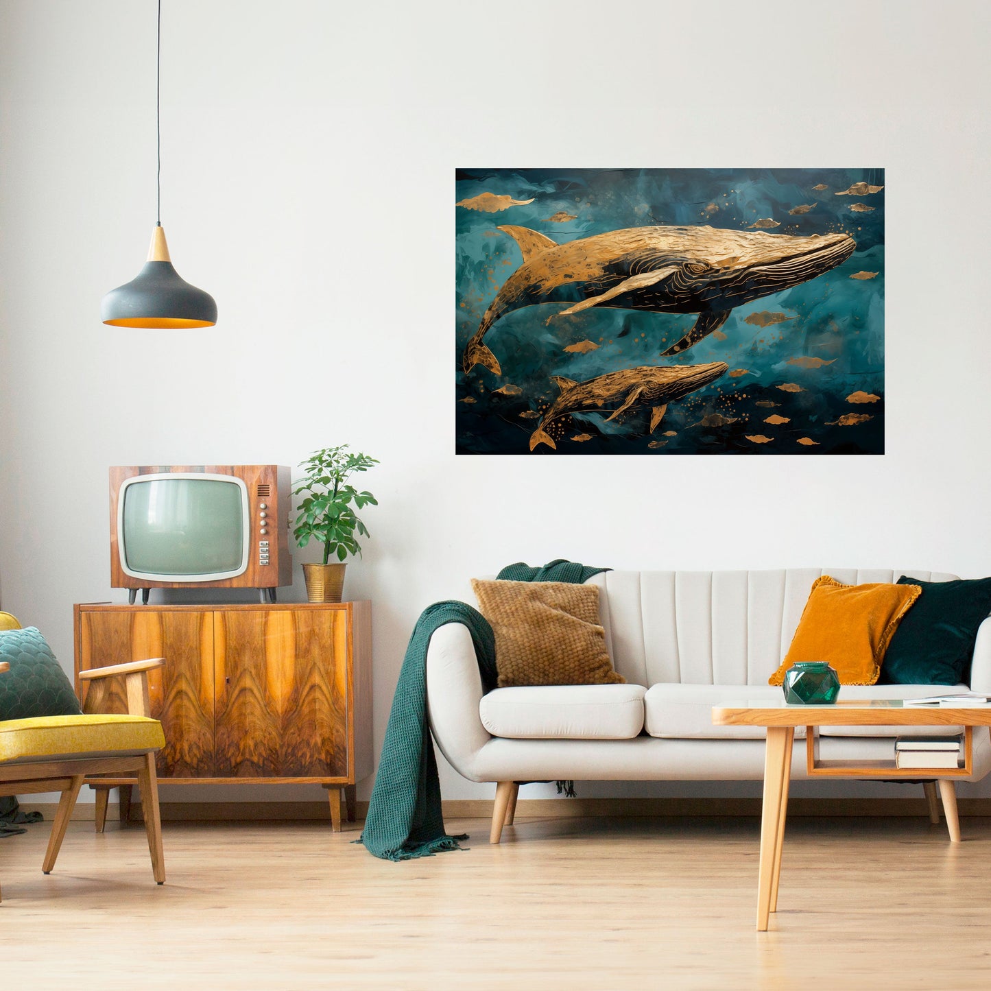 Poster orizzontale staccabile e attaccabile WHALE SONG SYMPHONY