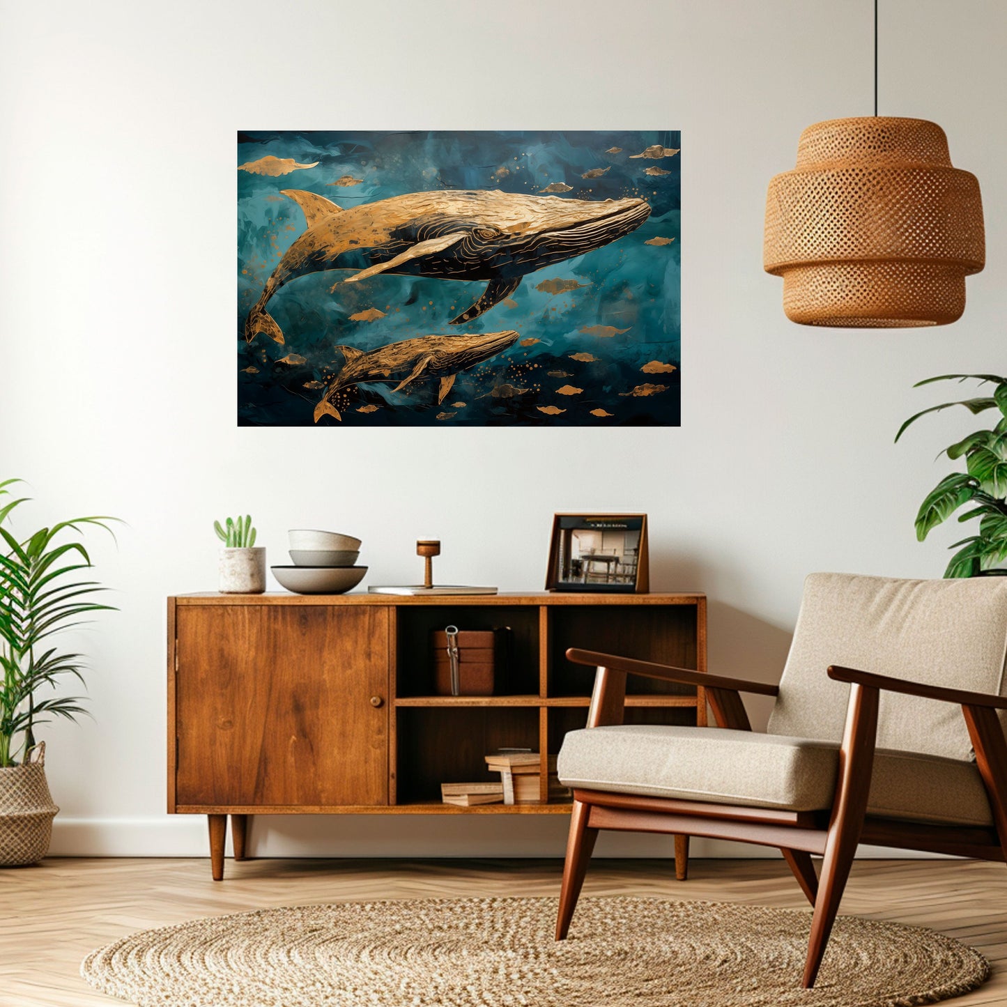 Poster orizzontale staccabile e attaccabile WHALE SONG SYMPHONY