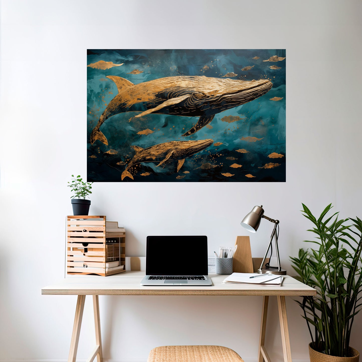 Poster orizzontale staccabile e attaccabile WHALE SONG SYMPHONY