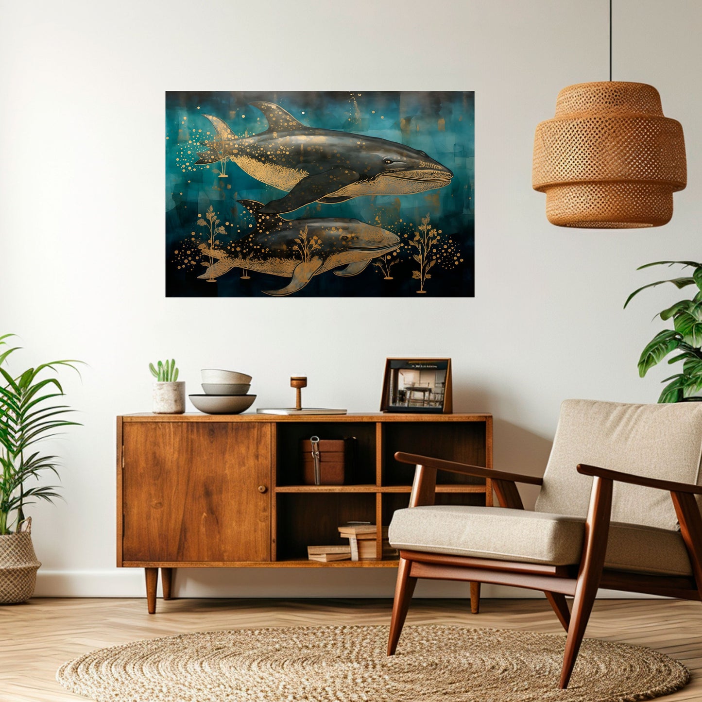 Poster orizzontale staccabile e attaccabile AQUATIC ELEGANCE