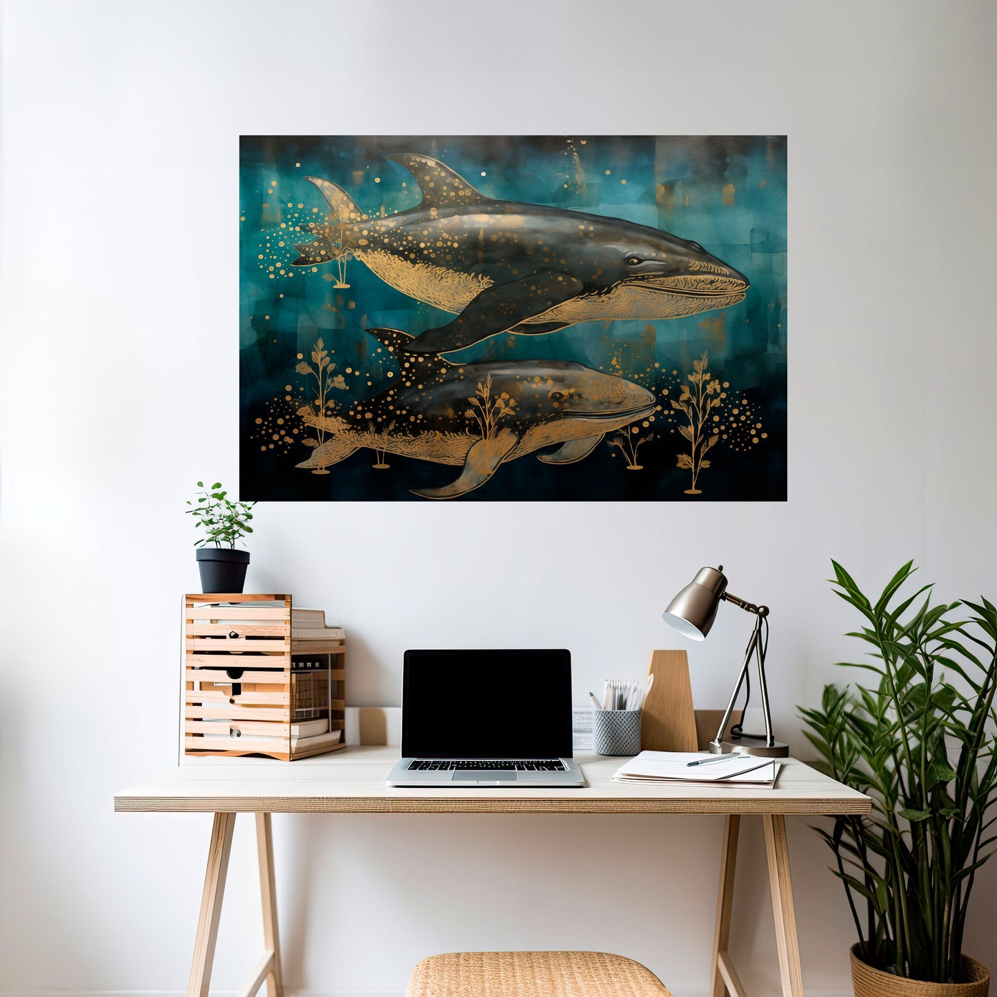 Poster orizzontale staccabile e attaccabile AQUATIC ELEGANCE