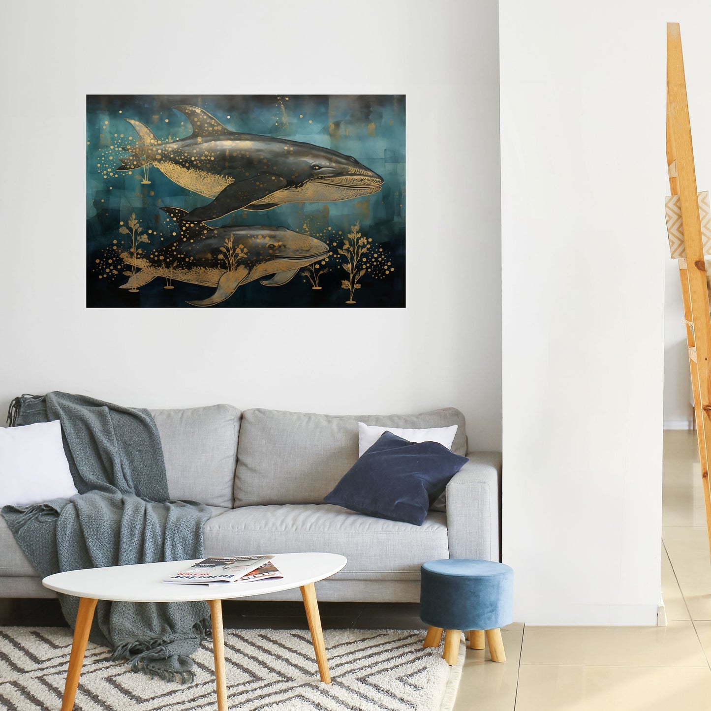 Poster orizzontale staccabile e attaccabile AQUATIC ELEGANCE