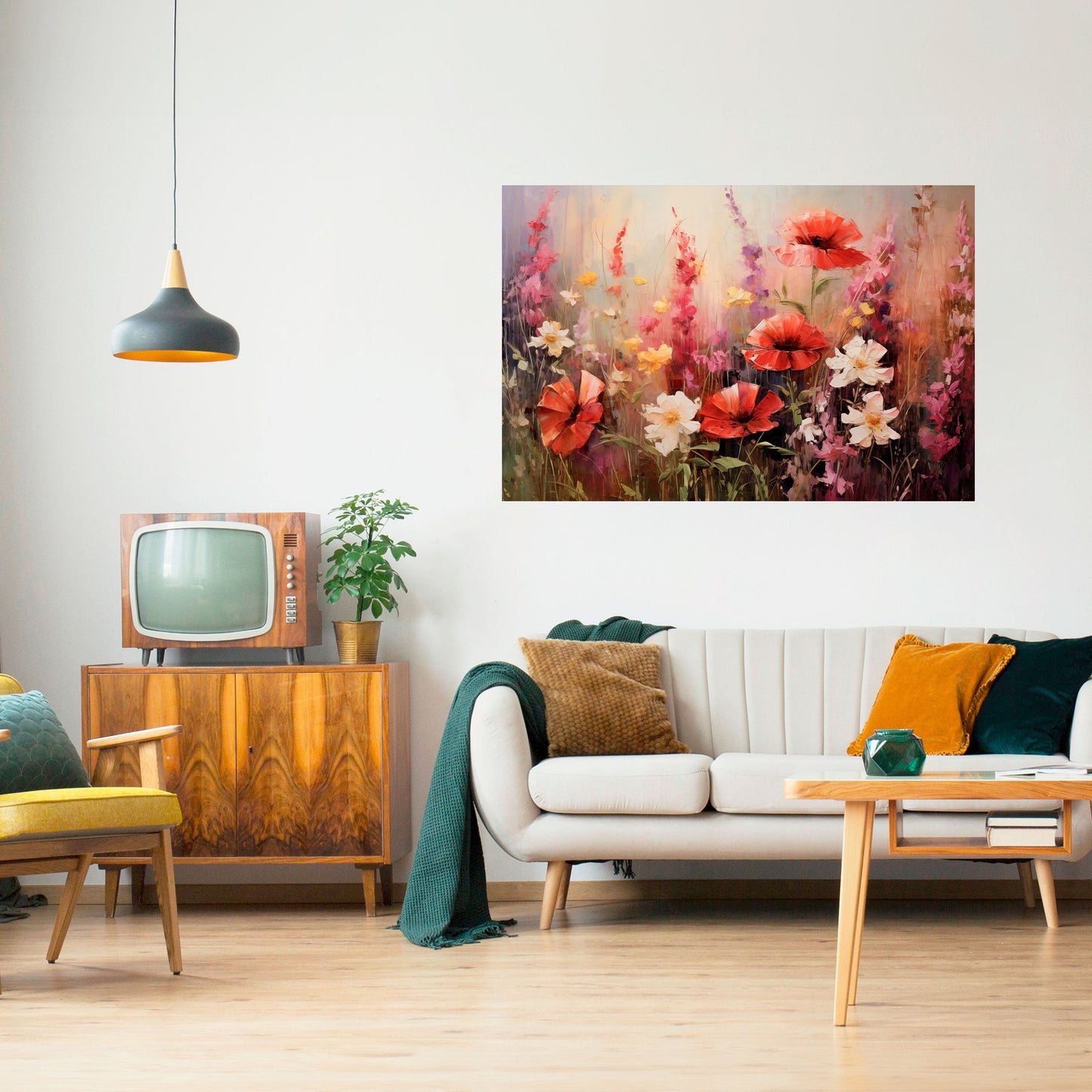 Poster orizzontale staccabile e attaccabile VIBRANT BLOOM SYMPHONY