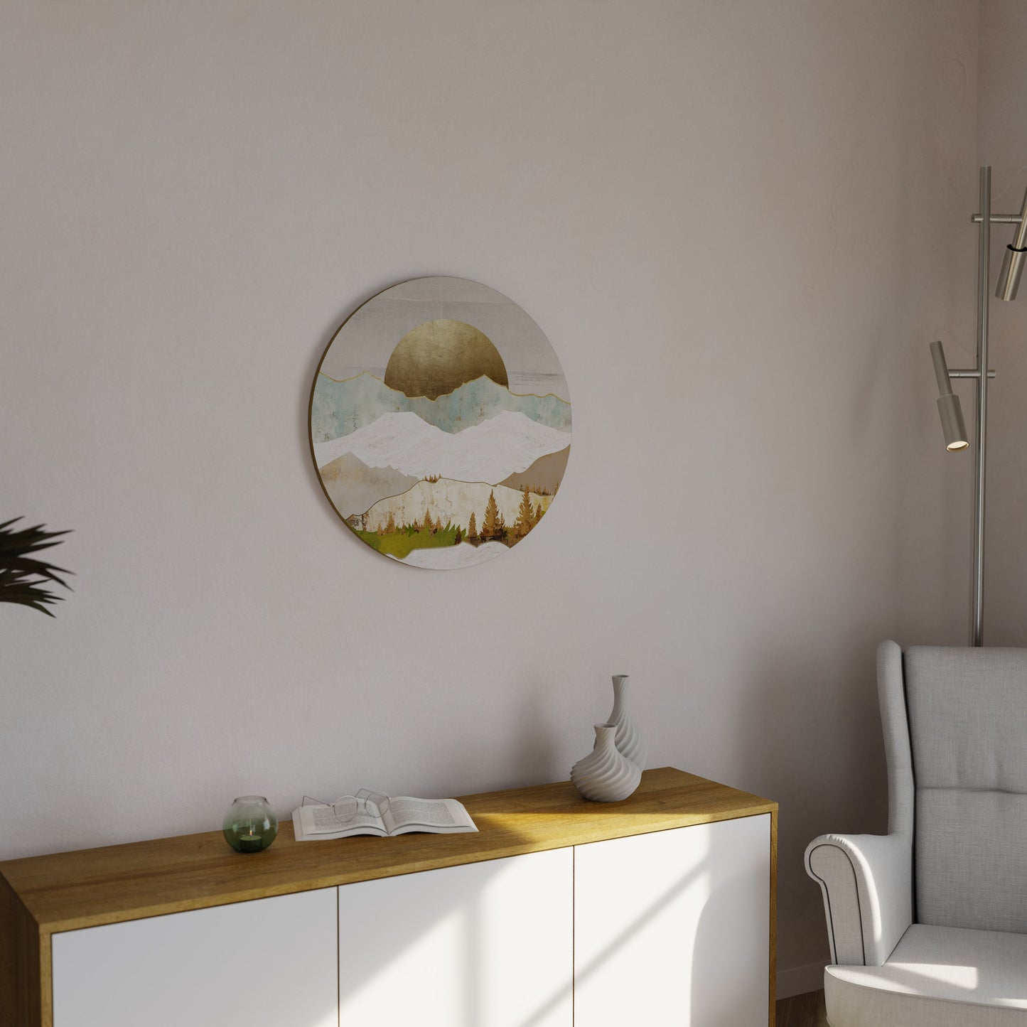 GOLDEN WINTER Round Wall Art